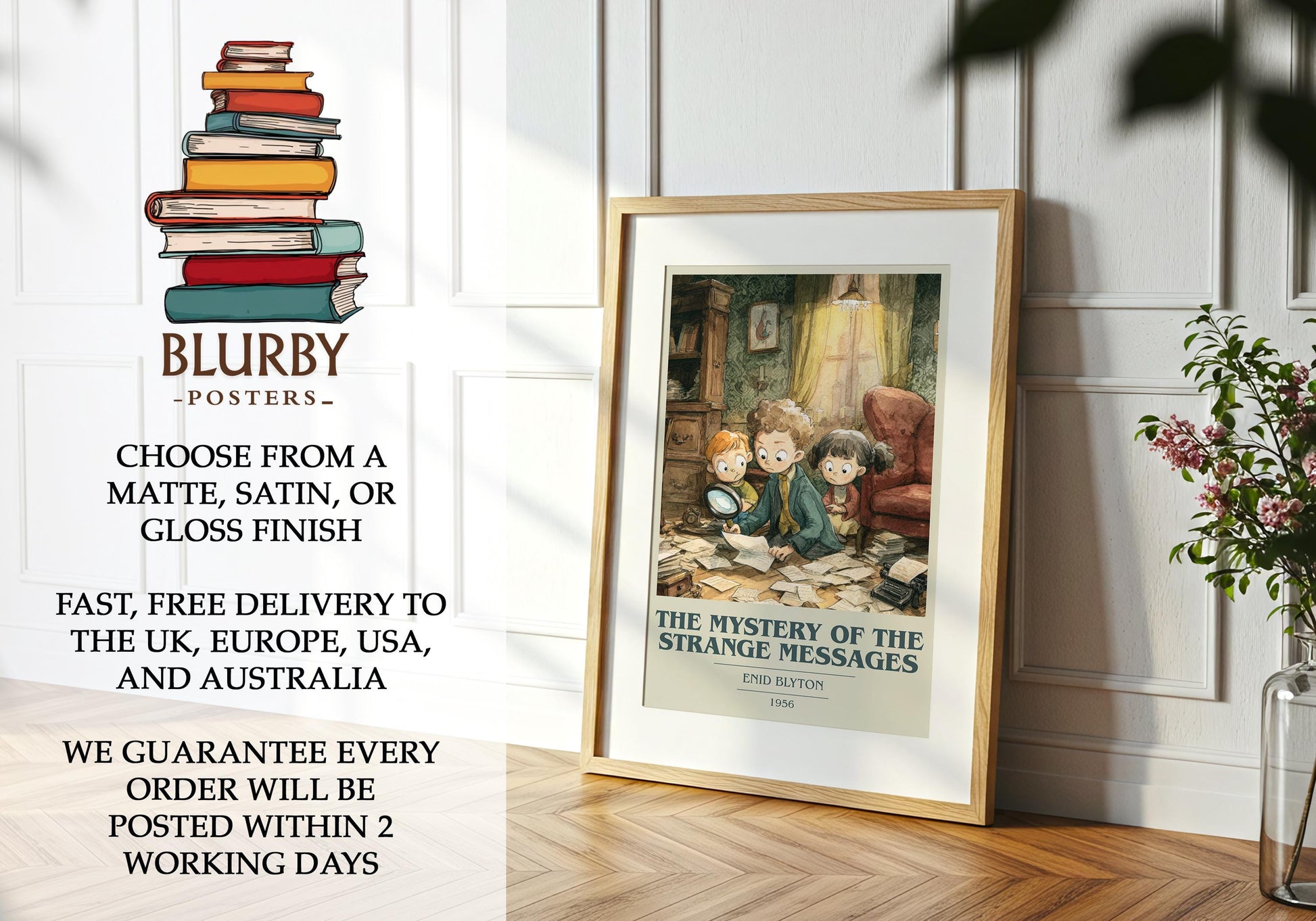 The Mystery of the Strange Messages by Enid Blyton | Book Poster | Literary Art Gift For Book Lover | Novel Inspired Wall Art