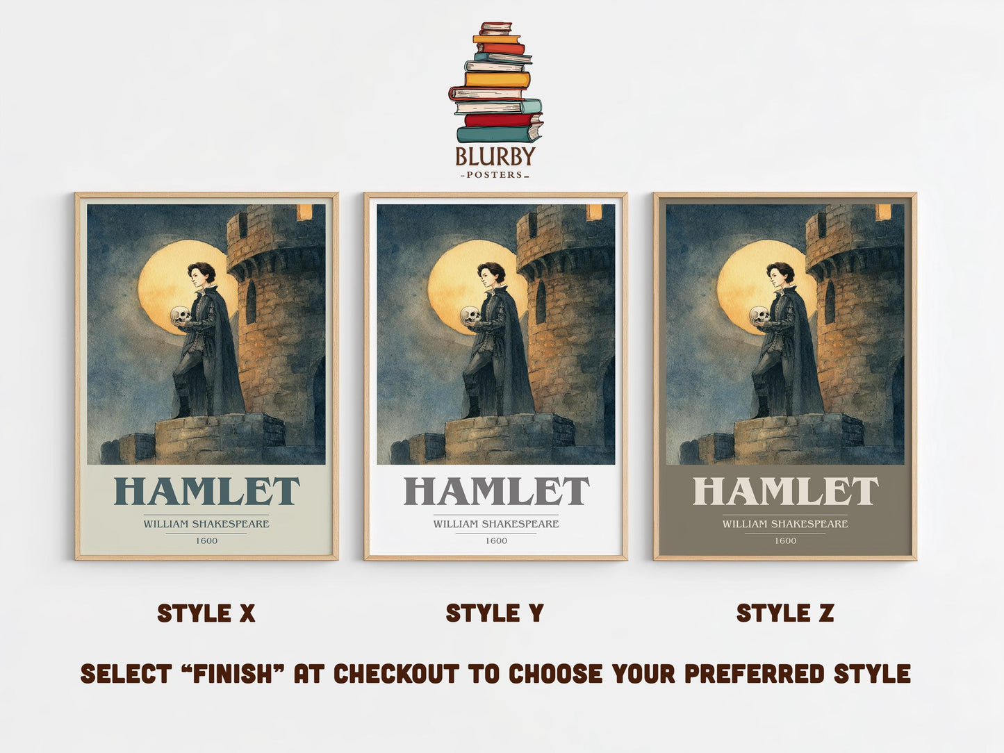 Hamlet by William Shakespeare | Book Poster | Literary Art Gift For Book Lover | Novel Inspired Wall Art | Free Delivery