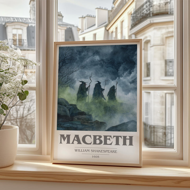 Macbeth book cover poster colour and style options – William Shakespeare book art