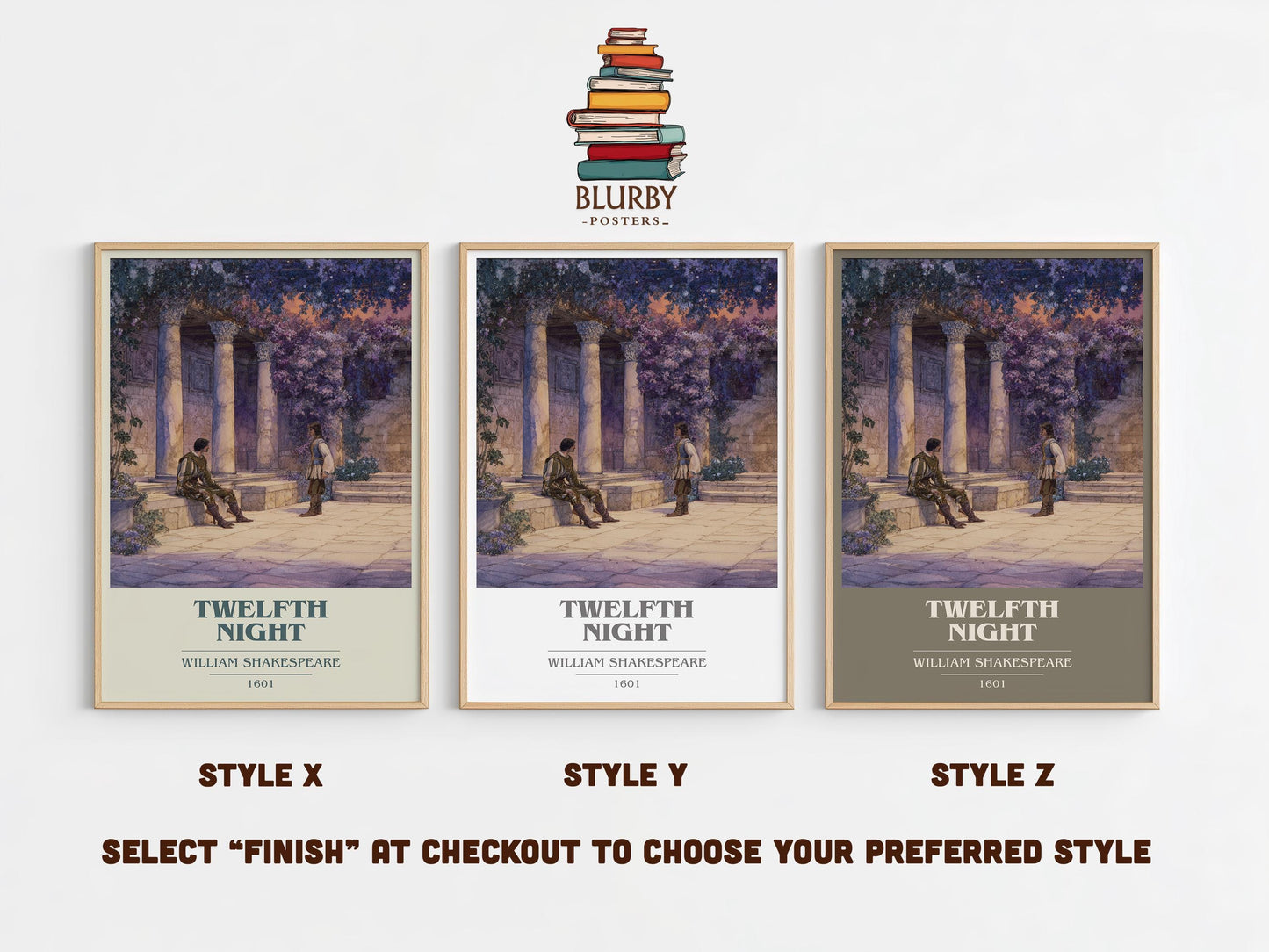 Twelfth Night by William Shakespeare | Book Poster | Literary Art Gift For Book Lover | Novel Inspired Wall Art | Free Delivery