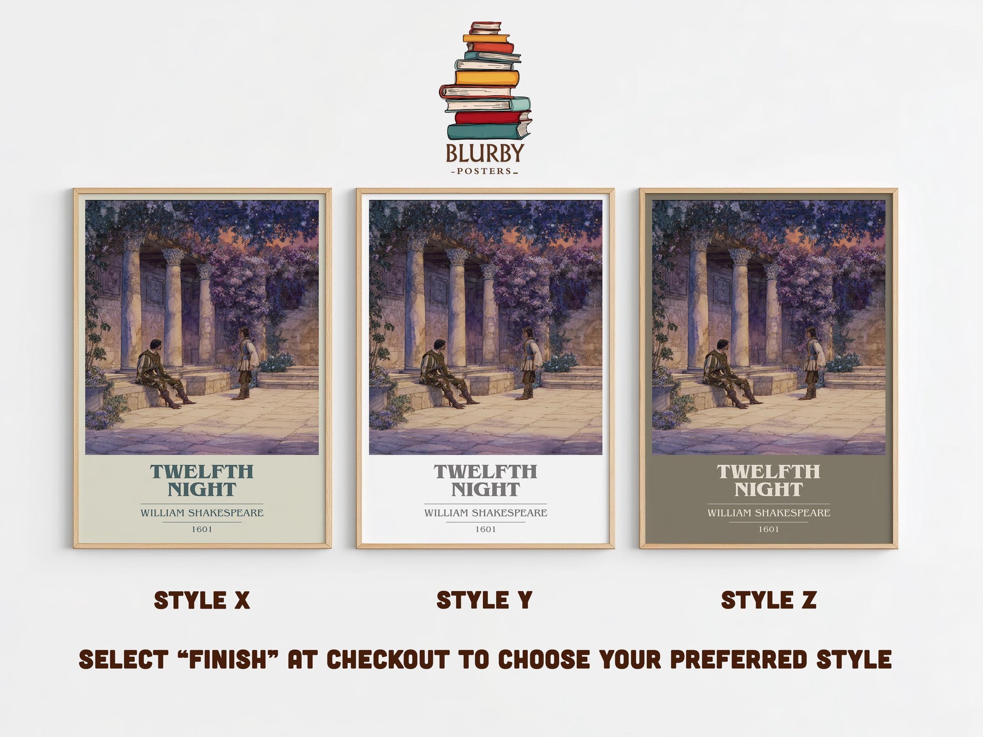 Twelfth Night by William Shakespeare | Book Poster | Literary Art Gift For Book Lover | Novel Inspired Wall Art | Free Delivery