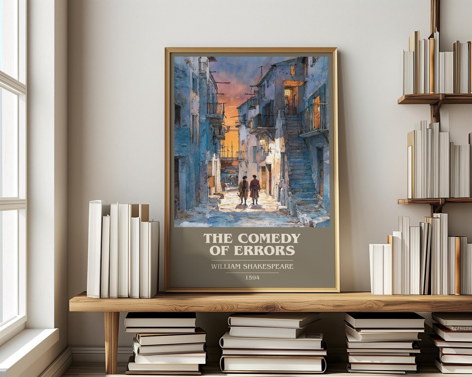 The Comedy Of Errors by William Shakespeare | Book Poster | Literary Art Gift For Book Lover | Novel Inspired Wall Art | Free Delivery