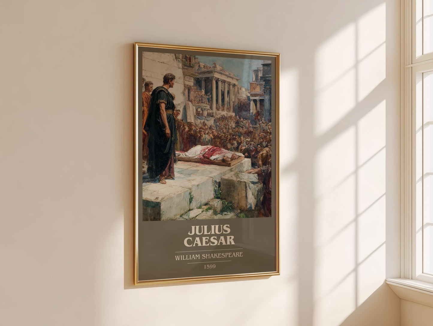 Julius Caeser by William Shakespeare | Book Poster | Literary Art Gift For Book Lover | Novel Inspired Wall Art | Free Delivery