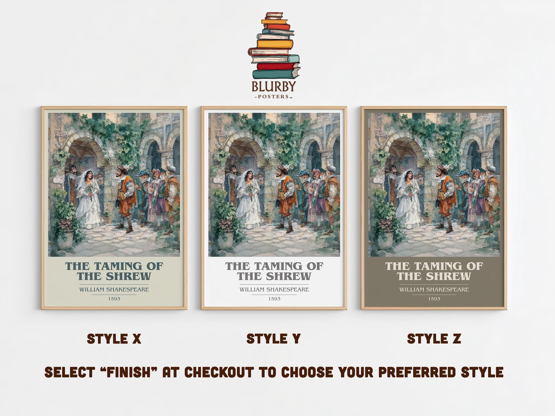 The Taming Of The Shrew by William Shakespeare | Book Poster | Literary Art Gift For Book Lover | Novel Inspired Wall Art | Free Delivery