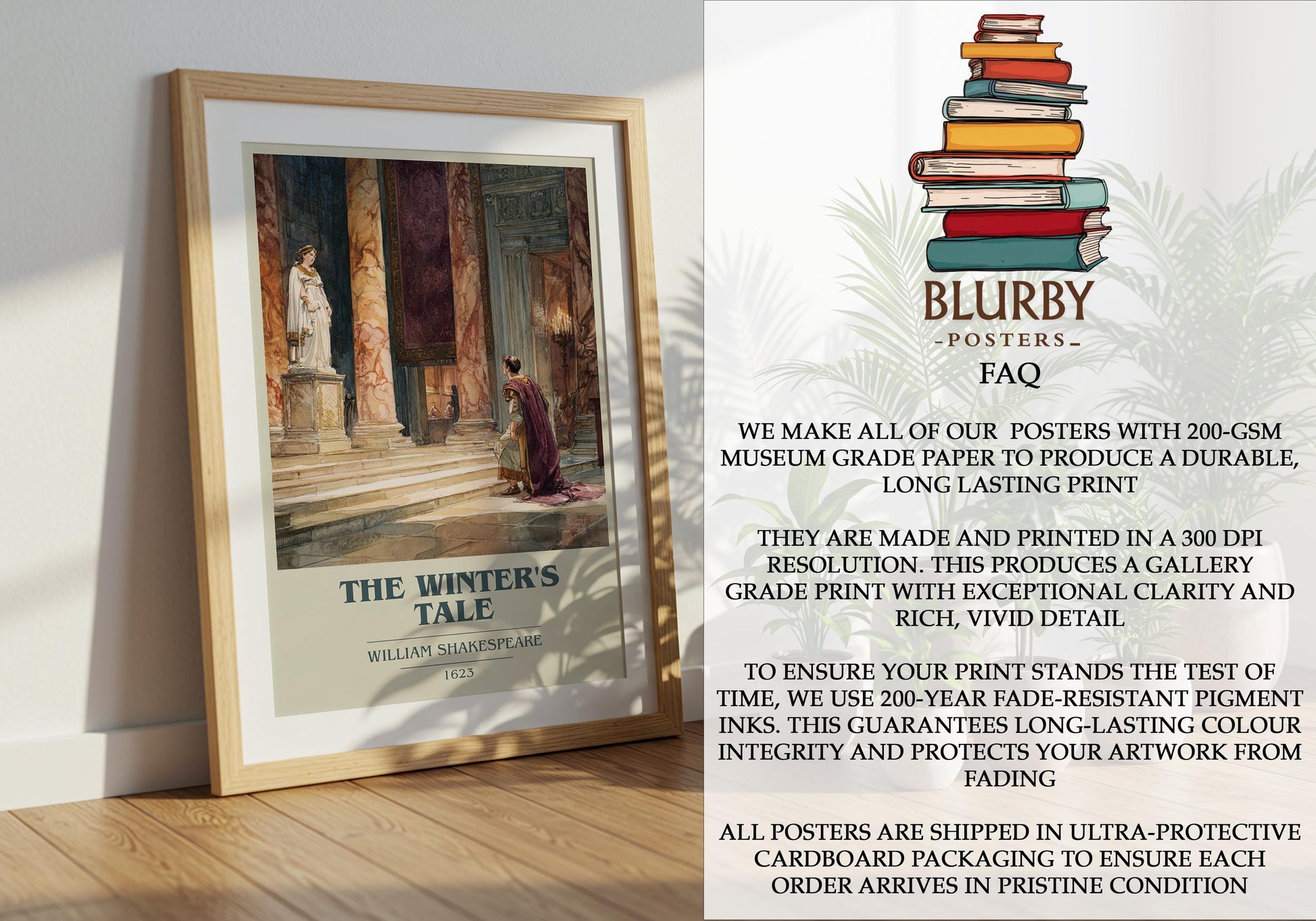 The Winters Tale by William Shakespeare | Book Poster | Literary Art Gift For Book Lover | Novel Inspired Wall Art | Free Delivery