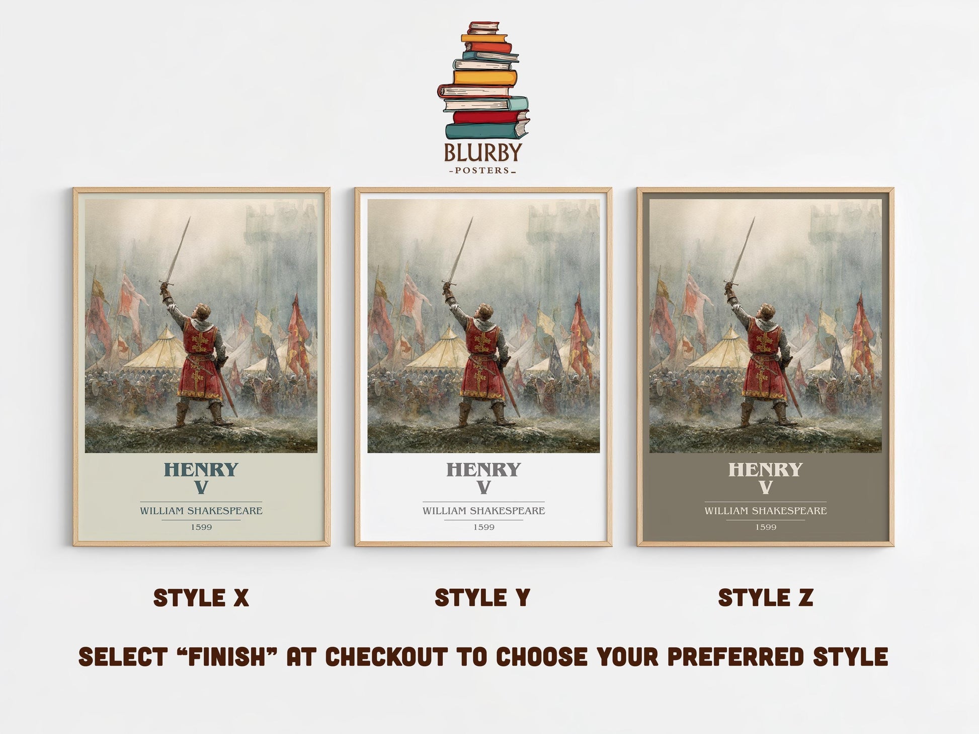 Henry The Fifth by William Shakespeare | Book Poster | Literary Art Gift For Book Lover | Novel Inspired Wall Art | Free Delivery