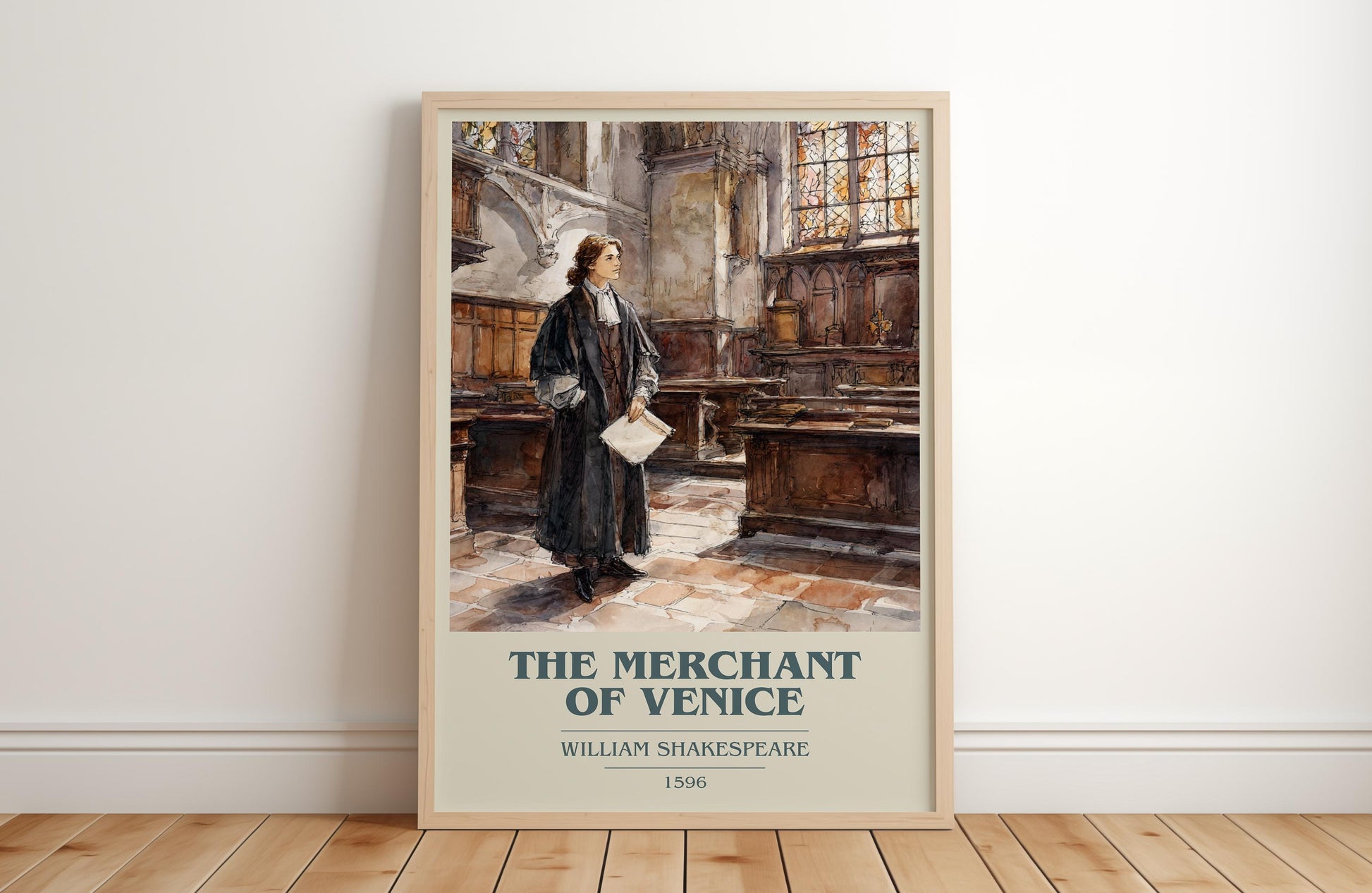 The Merchant Of Venice by William Shakespeare | Book Poster | Literary Art Gift For Book Lover | Novel Inspired Wall Art | Free Delivery