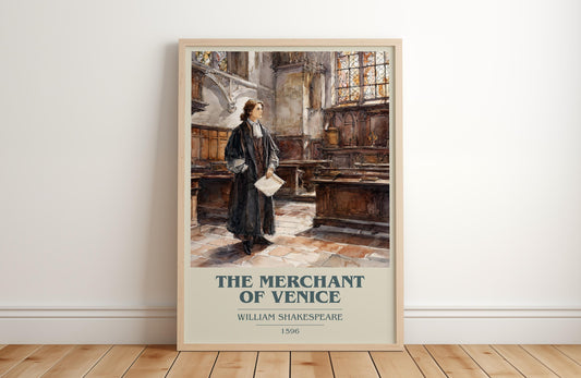 The Merchant Of Venice by William Shakespeare | Book Poster | Literary Art Gift For Book Lover | Novel Inspired Wall Art | Free Delivery