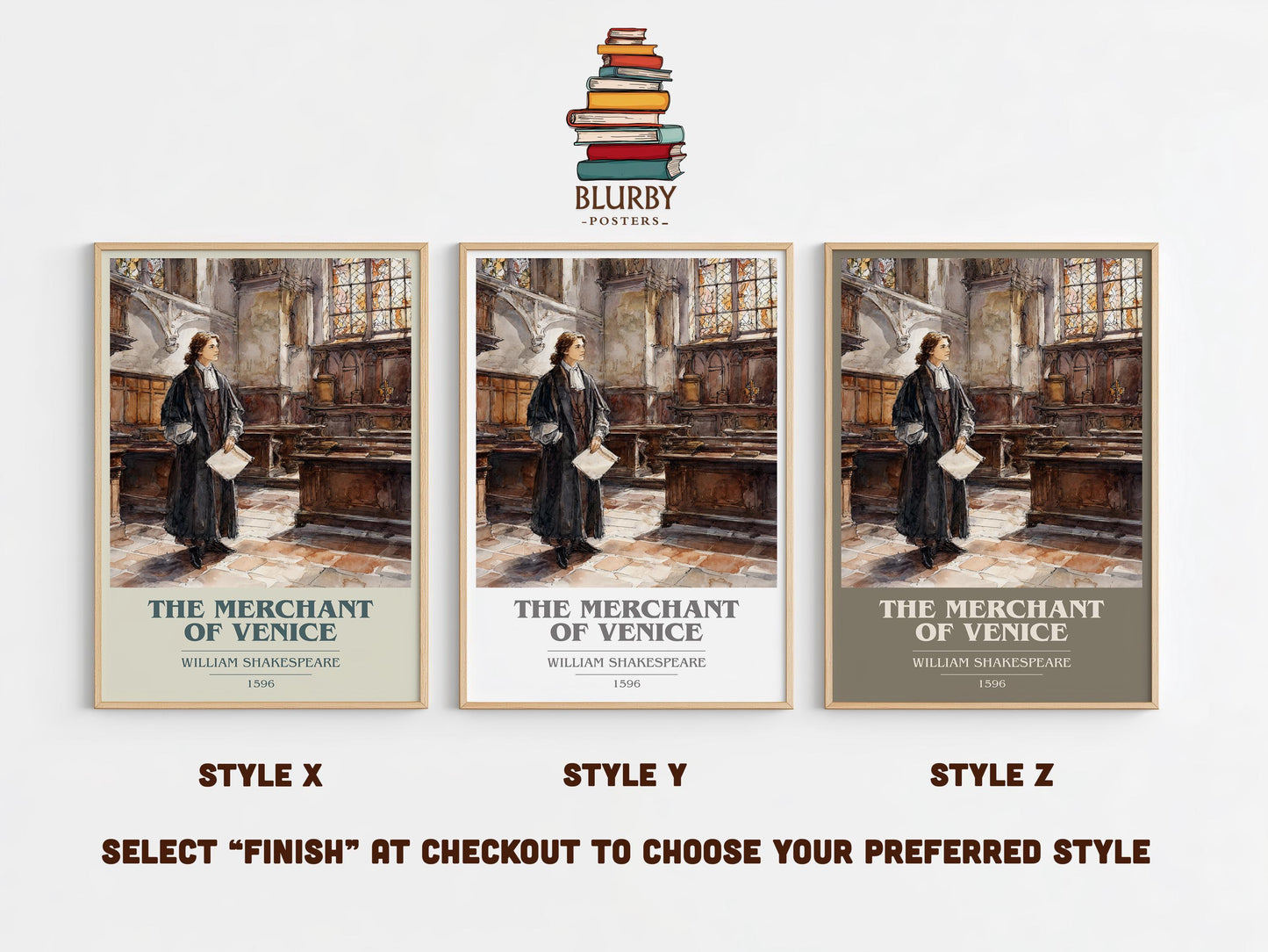 The Merchant Of Venice by William Shakespeare | Book Poster | Literary Art Gift For Book Lover | Novel Inspired Wall Art | Free Delivery