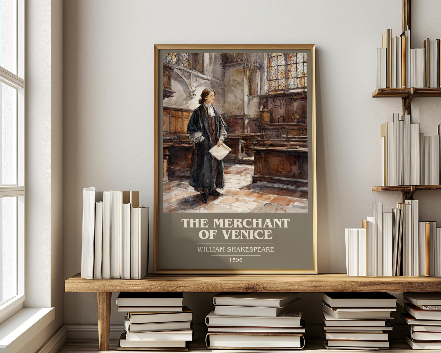 The Merchant Of Venice by William Shakespeare | Book Poster | Literary Art Gift For Book Lover | Novel Inspired Wall Art | Free Delivery