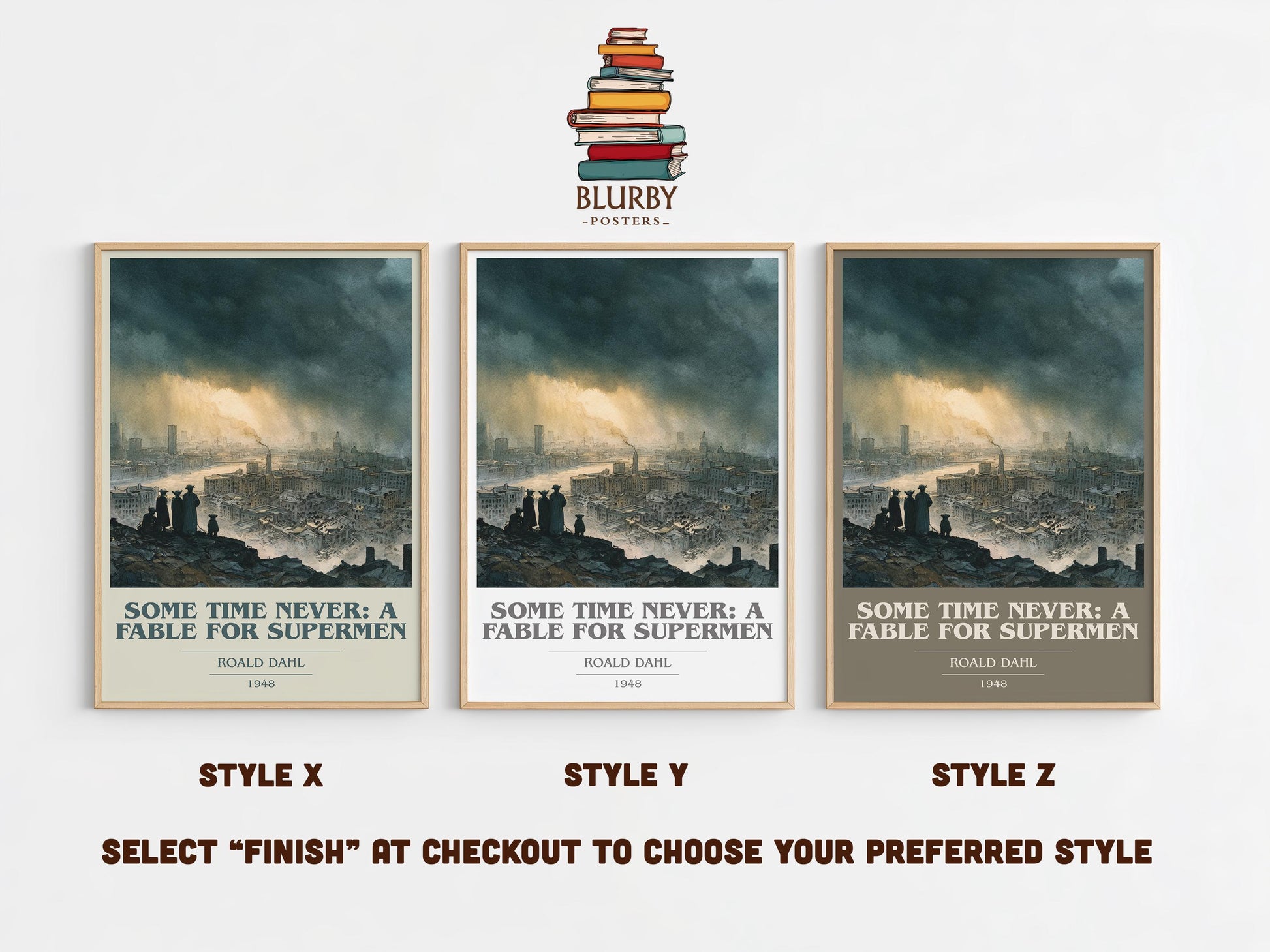 Some Time Never: A Fable For Supermen by Roald Dahl | Book Poster | Literary Art Gift For Book Lover | Novel Inspired Wall Art