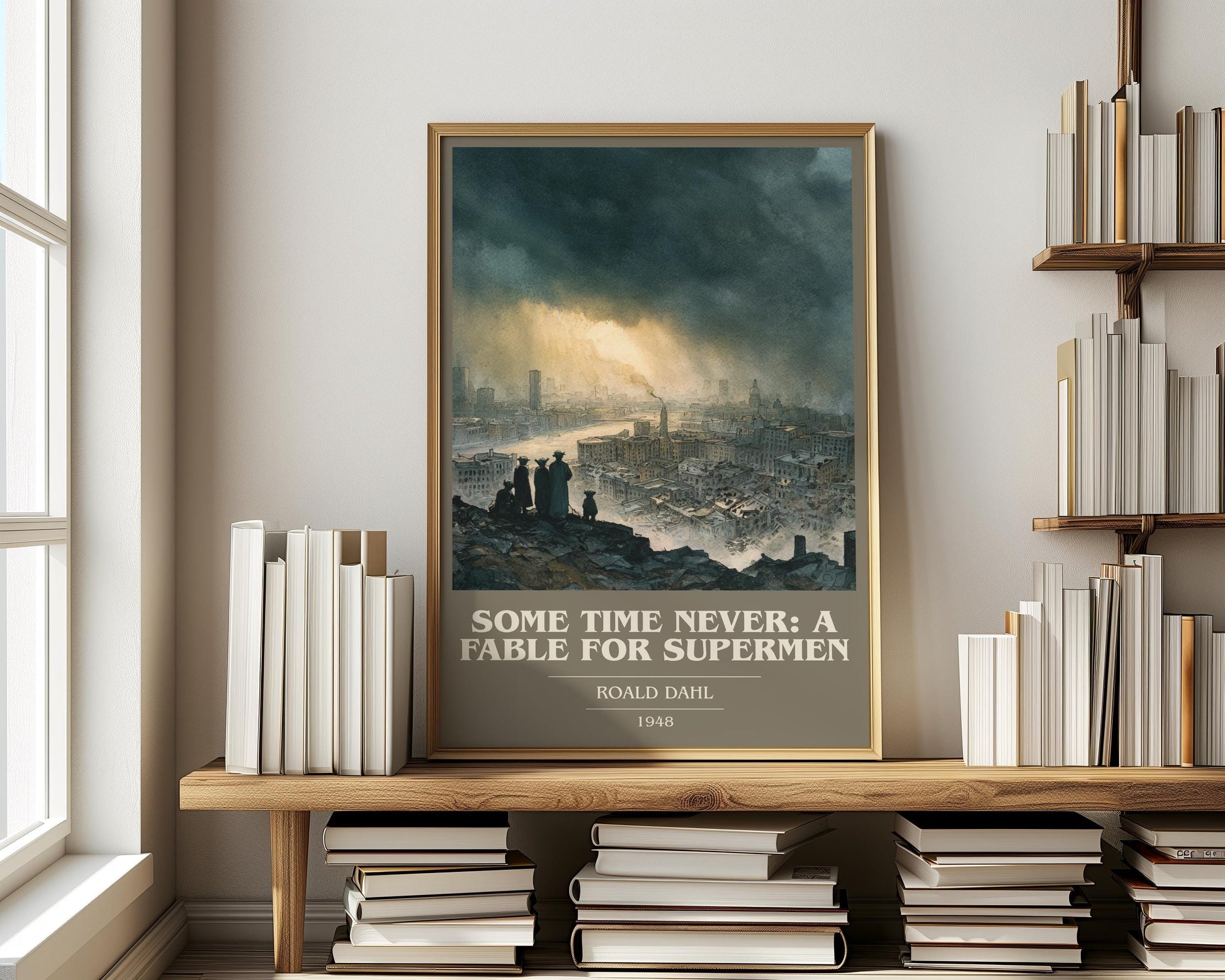Some Time Never: A Fable For Supermen by Roald Dahl | Book Poster | Literary Art Gift For Book Lover | Novel Inspired Wall Art