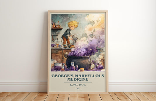 George's Marvelous Medicine by Roald Dahl | Book Poster | Literary Art Gift For Book Lover | Novel Inspired Wall Art | Free Delivery