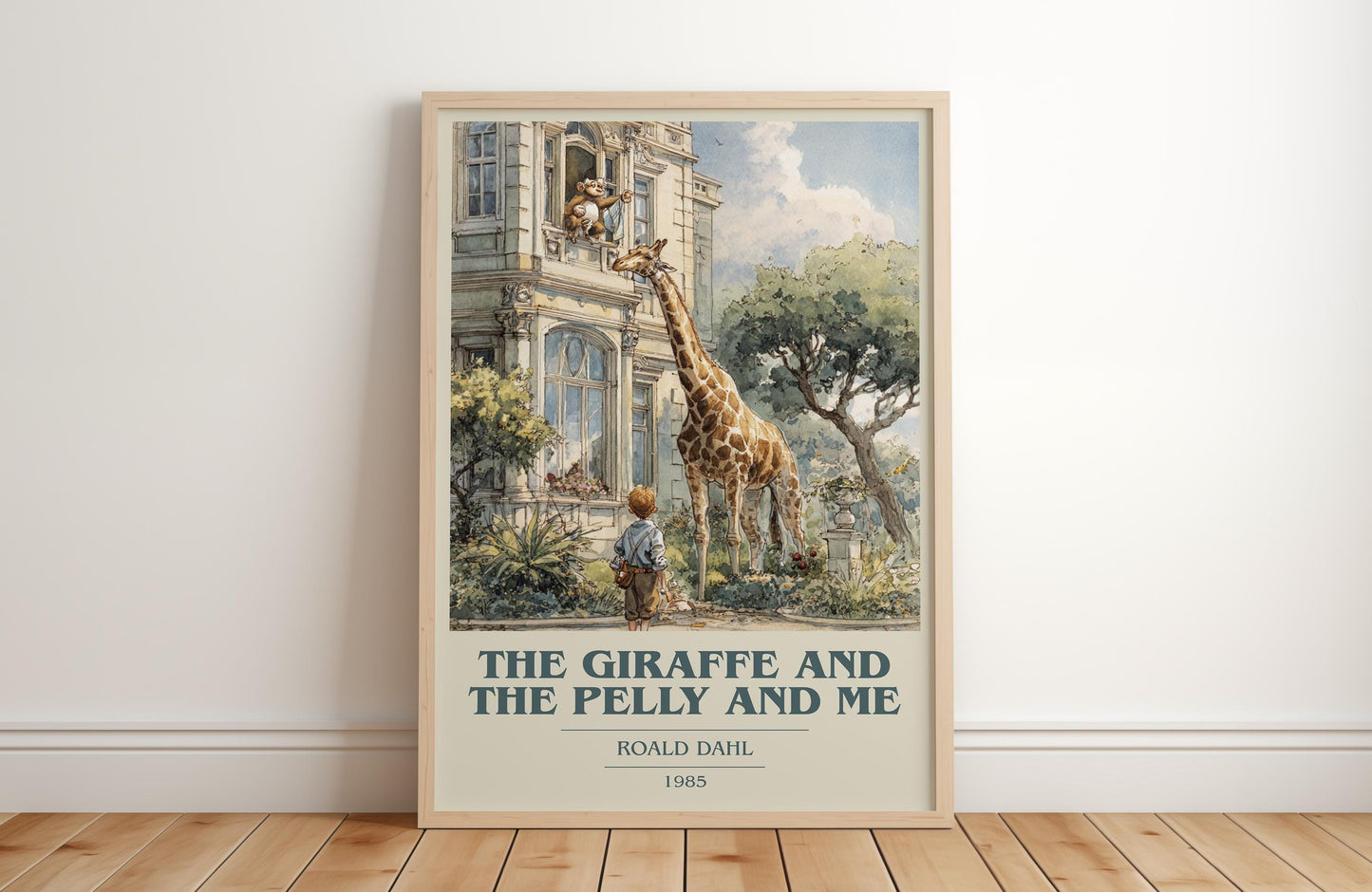 The Giraffe and the Pelly and Me by Roald Dahl | Book Poster | Literary Art Gift For Book Lover | Novel Inspired Wall Art | Free Delivery