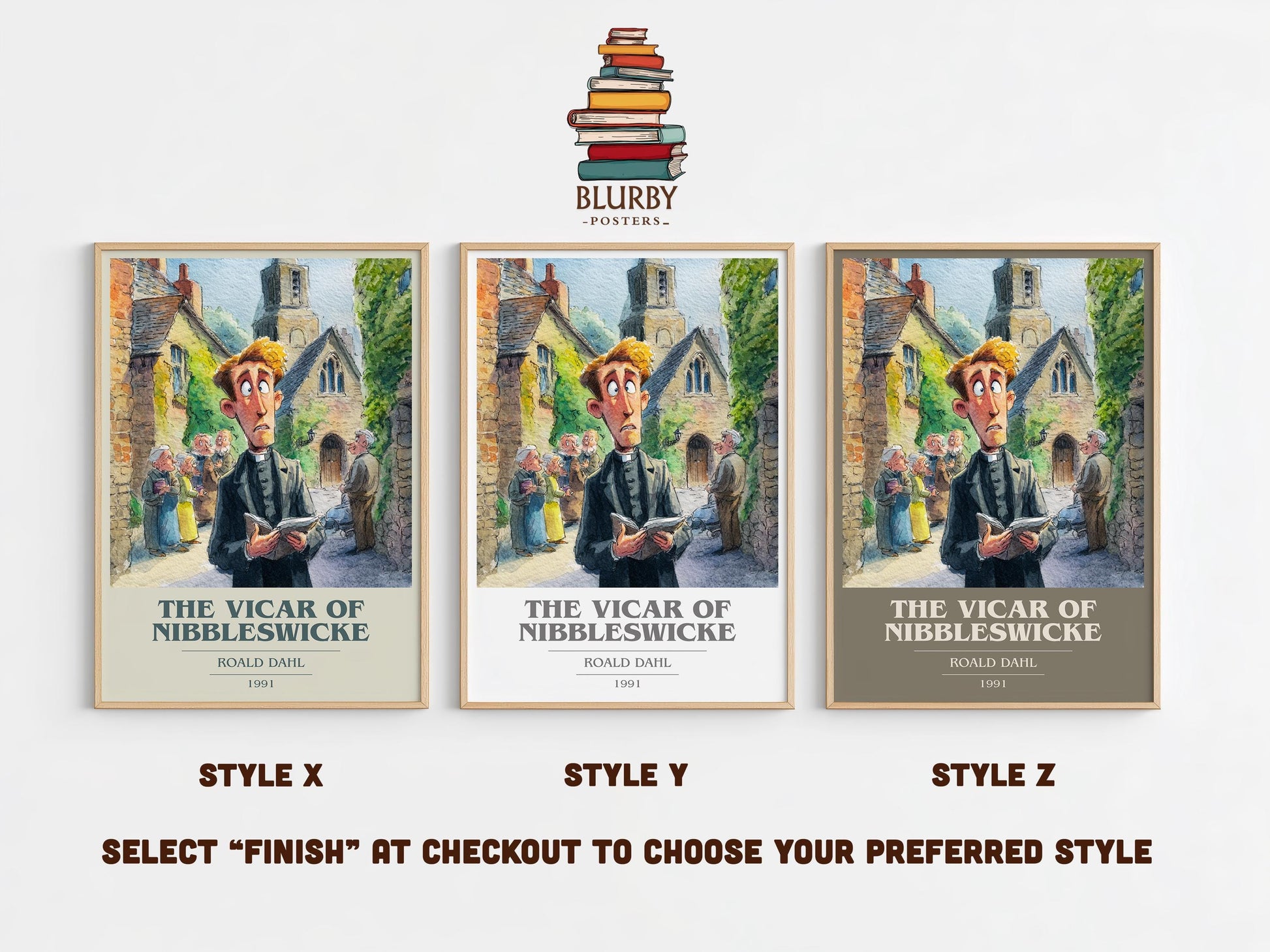 The Vicar Of Nibbleswicke by Roald Dahl | Book Poster | Literary Art Gift For Book Lover | Novel Inspired Wall Art | Free Delivery