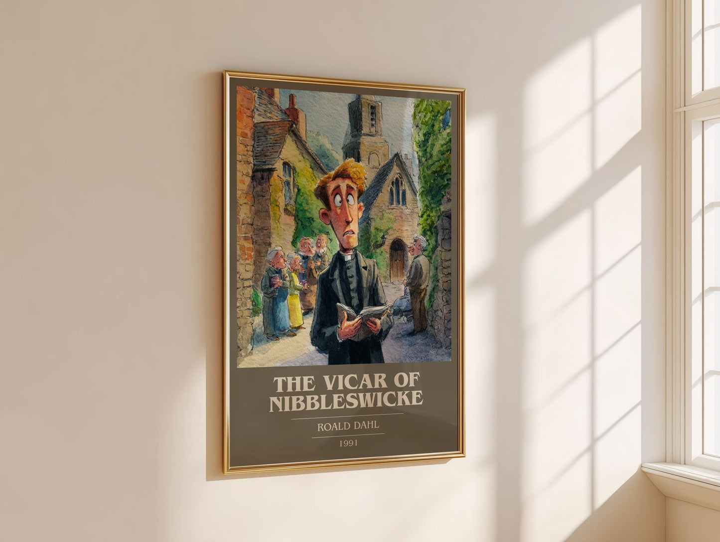 The Vicar Of Nibbleswicke by Roald Dahl | Book Poster | Literary Art Gift For Book Lover | Novel Inspired Wall Art | Free Delivery