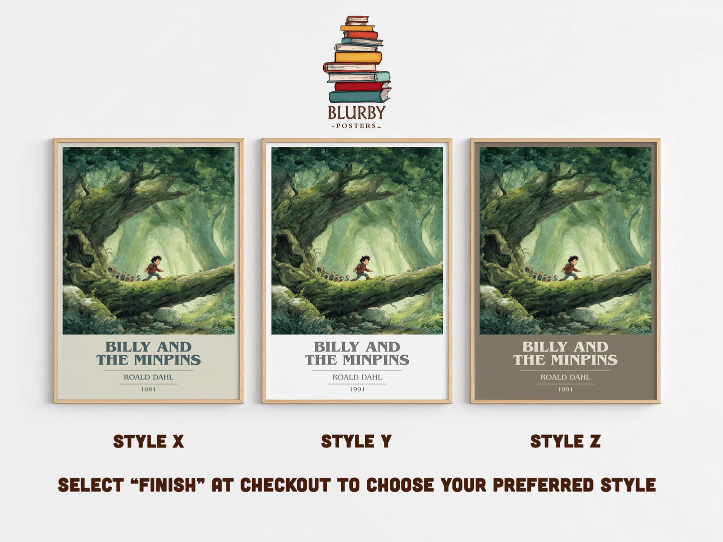 The Billy and the Minpins by Roald Dahl | Book Poster | Literary Art Gift For Book Lover | Novel Inspired Wall Art | Free Delivery