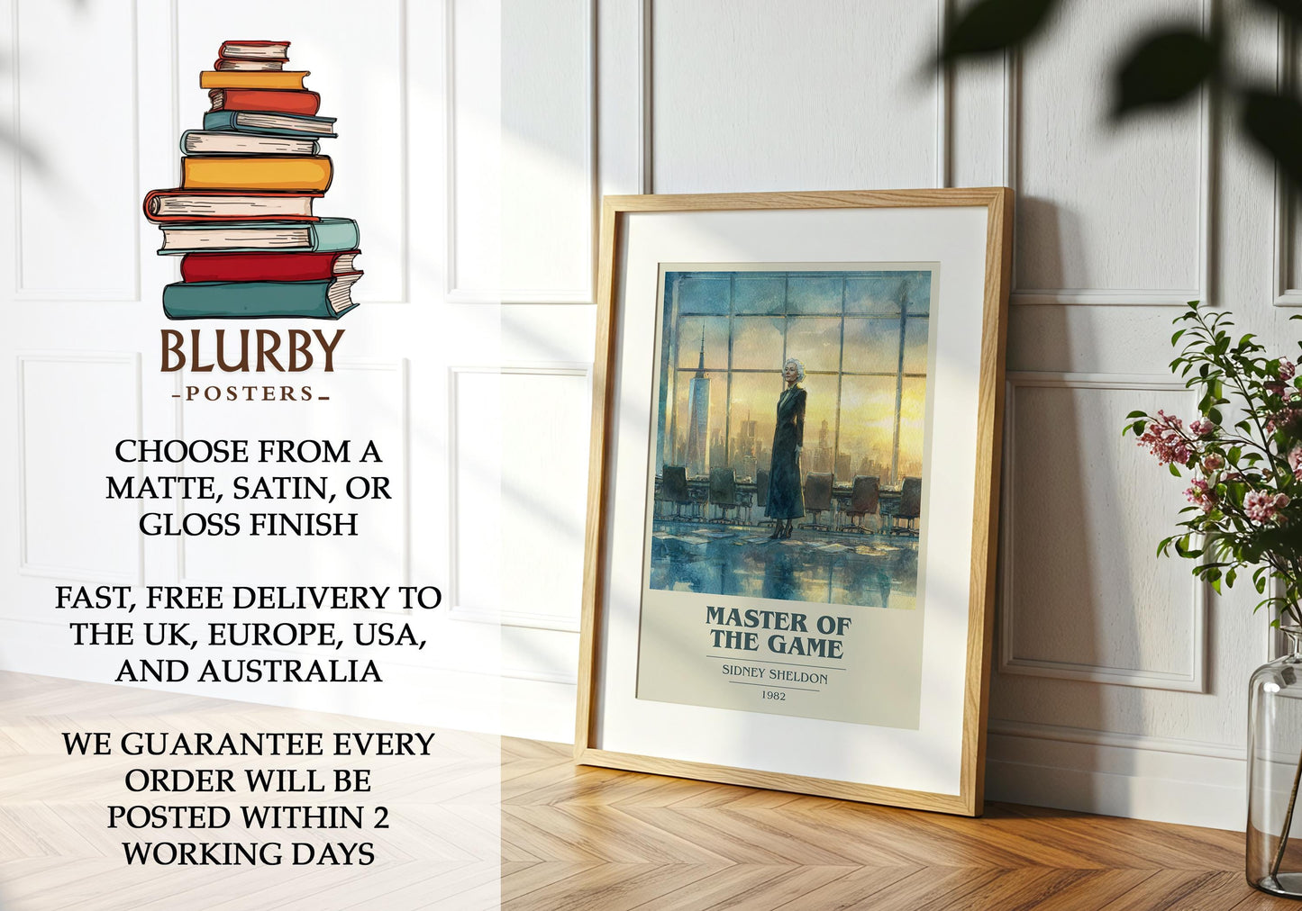 Master of the Game by Sidney Sheldon | Book Poster | Literary Art Gift For Book Lover | Novel Inspired Wall Art | Free Delivery