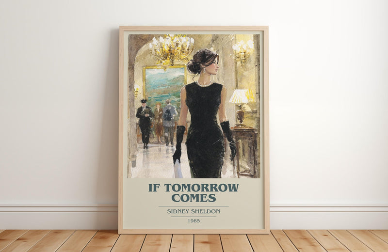 If Tomorrow Comes book cover print in frame leaning in hallway – thriller wall art