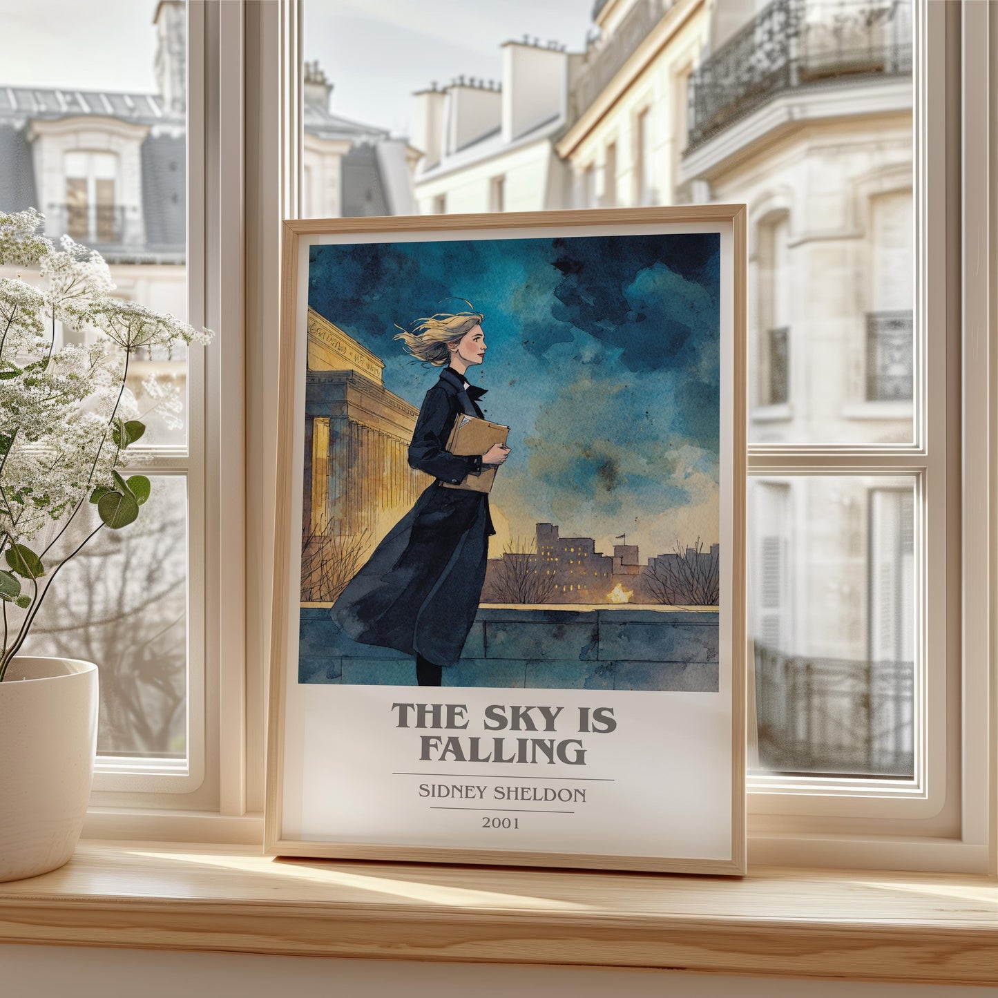 The Sky Is Falling by Sidney Sheldon | Book Poster | Literary Art Gift For Book Lover | Novel Inspired Wall Art | Free Delivery