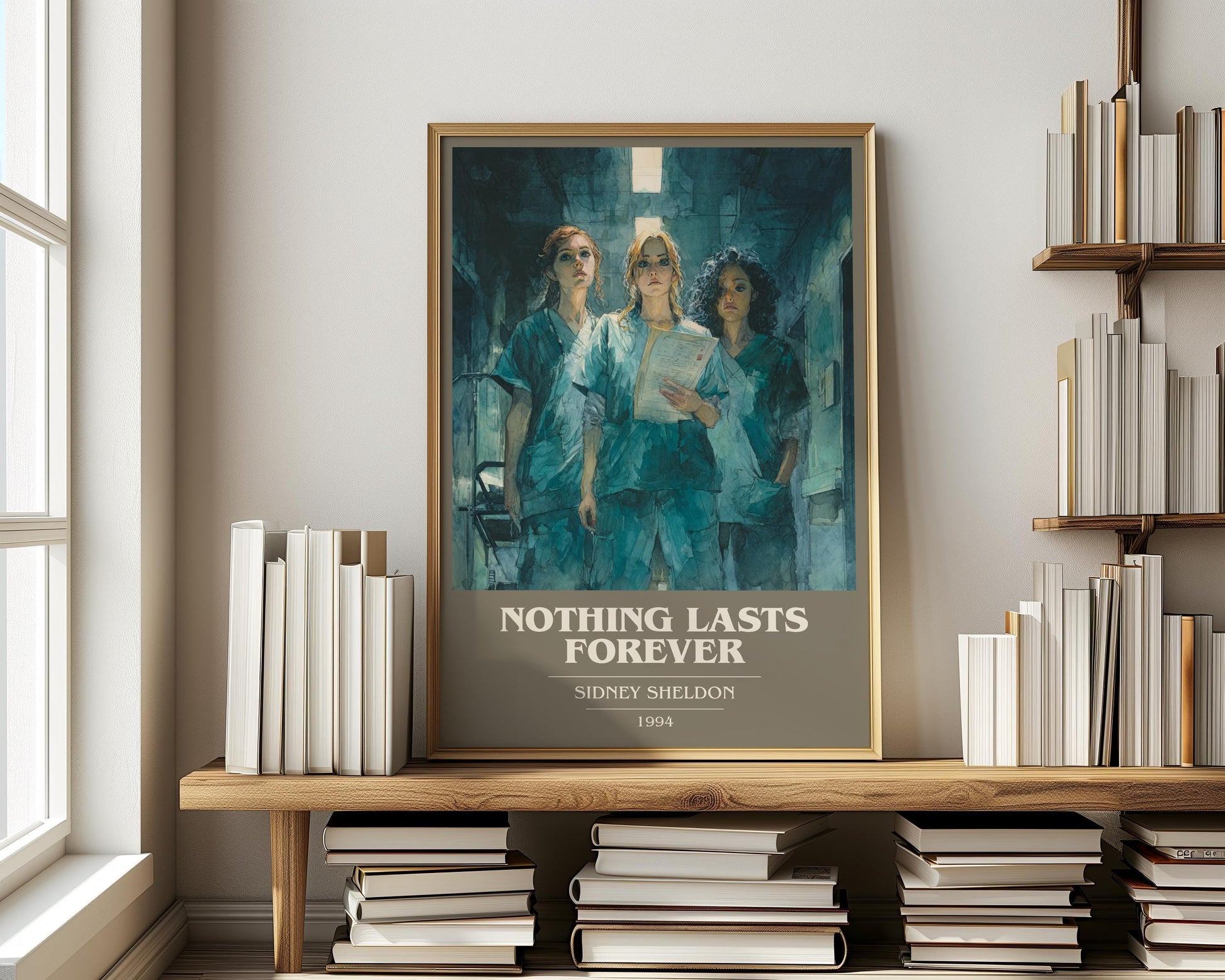 Nothing Lasts Forever by Sidney Sheldon | Book Poster | Literary Art Gift For Book Lover | Novel Inspired Wall Art | Free Delivery