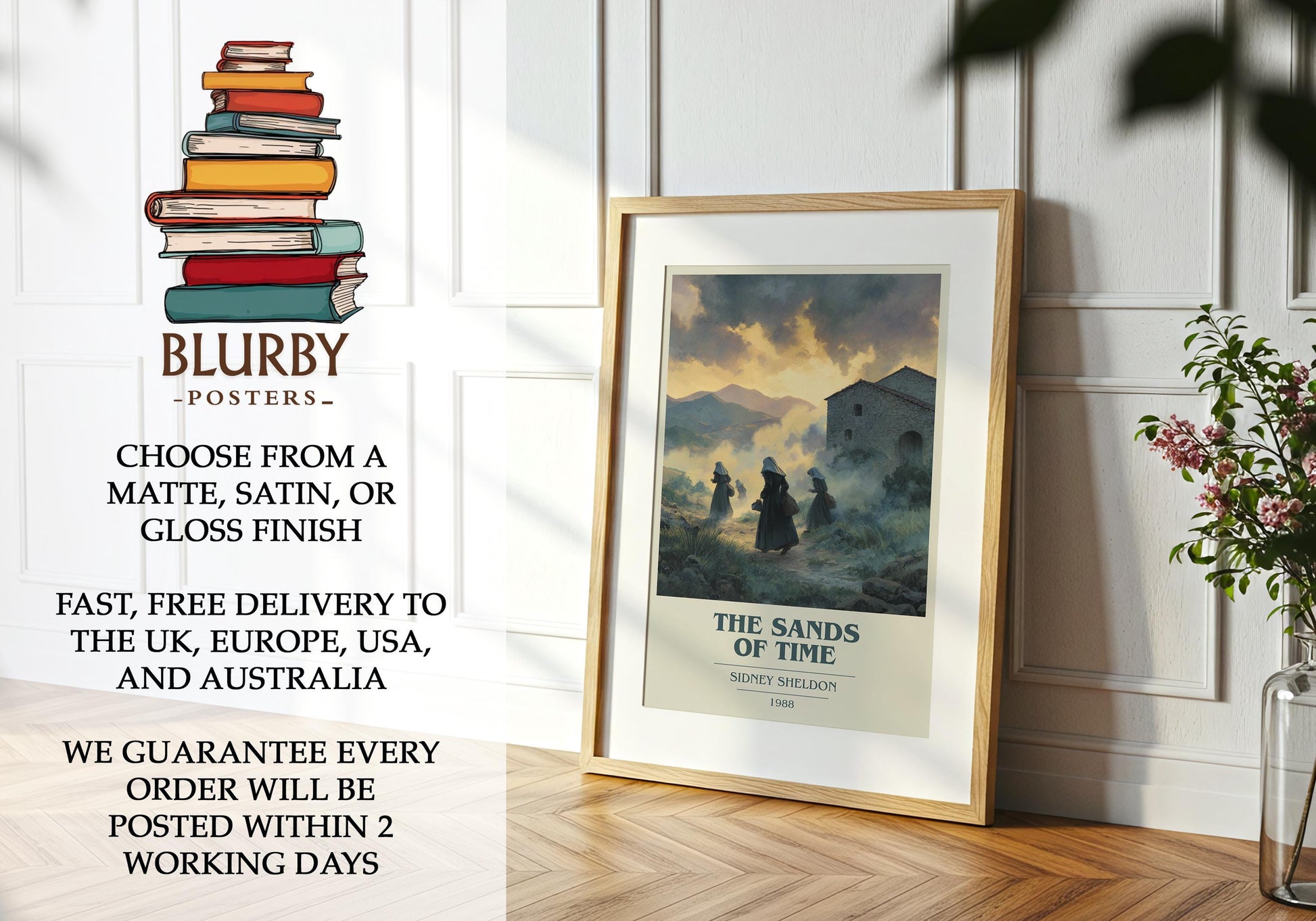 The Sands Of Time by Sidney Sheldon | Book Poster | Literary Art Gift For Book Lover | Novel Inspired Wall Art | Free Delivery