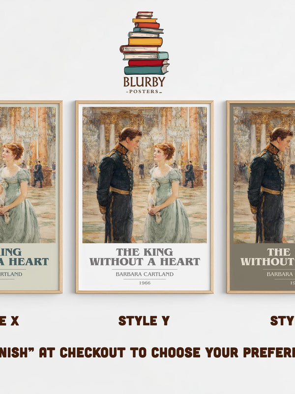The King Without A heart book cover print in frame leaning in hallway – romance wall art