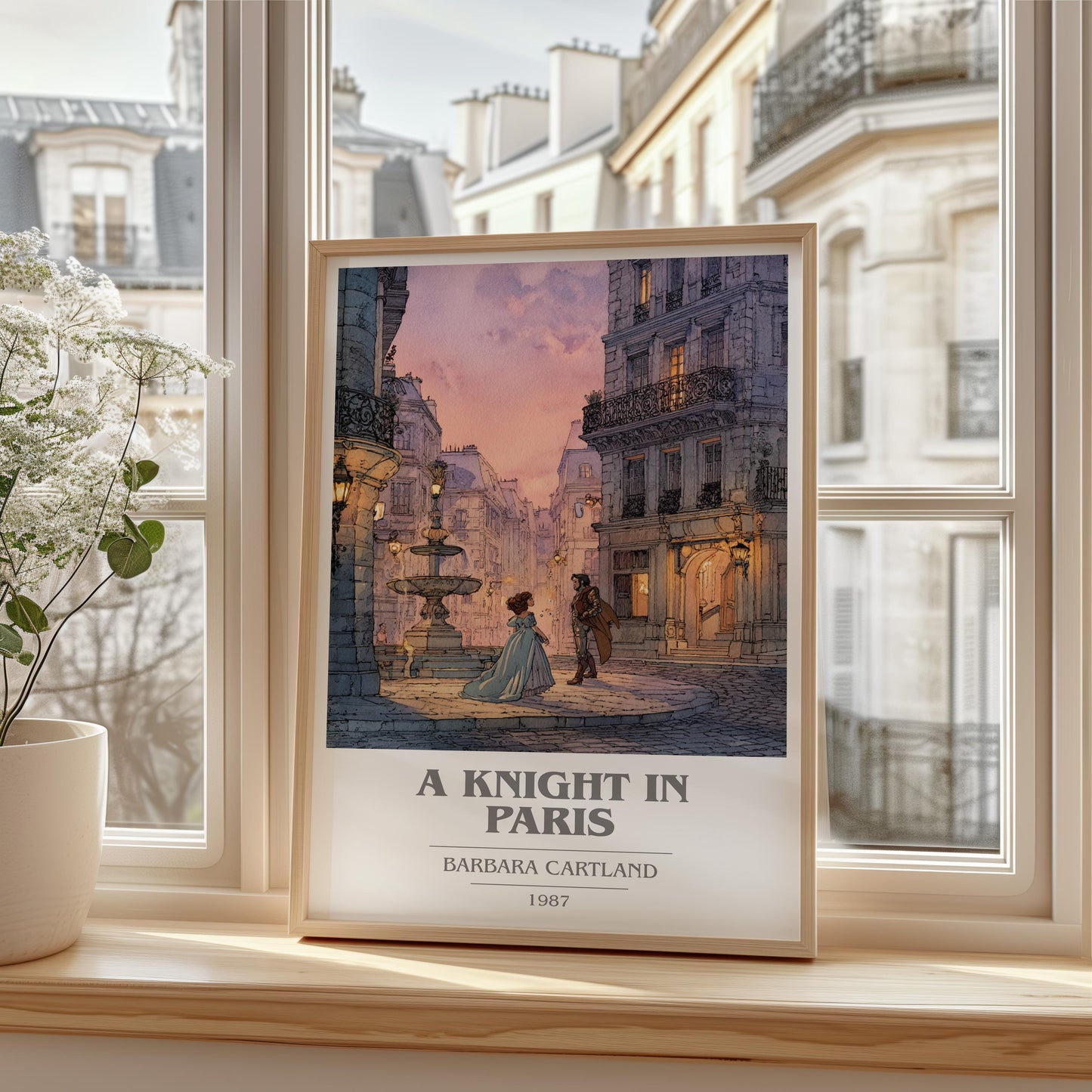 A Knight In Paris by Barbara Cartland | Book Poster | Literary Art Gift For Book Lover | Novel Inspired Wall Art | Free Delivery