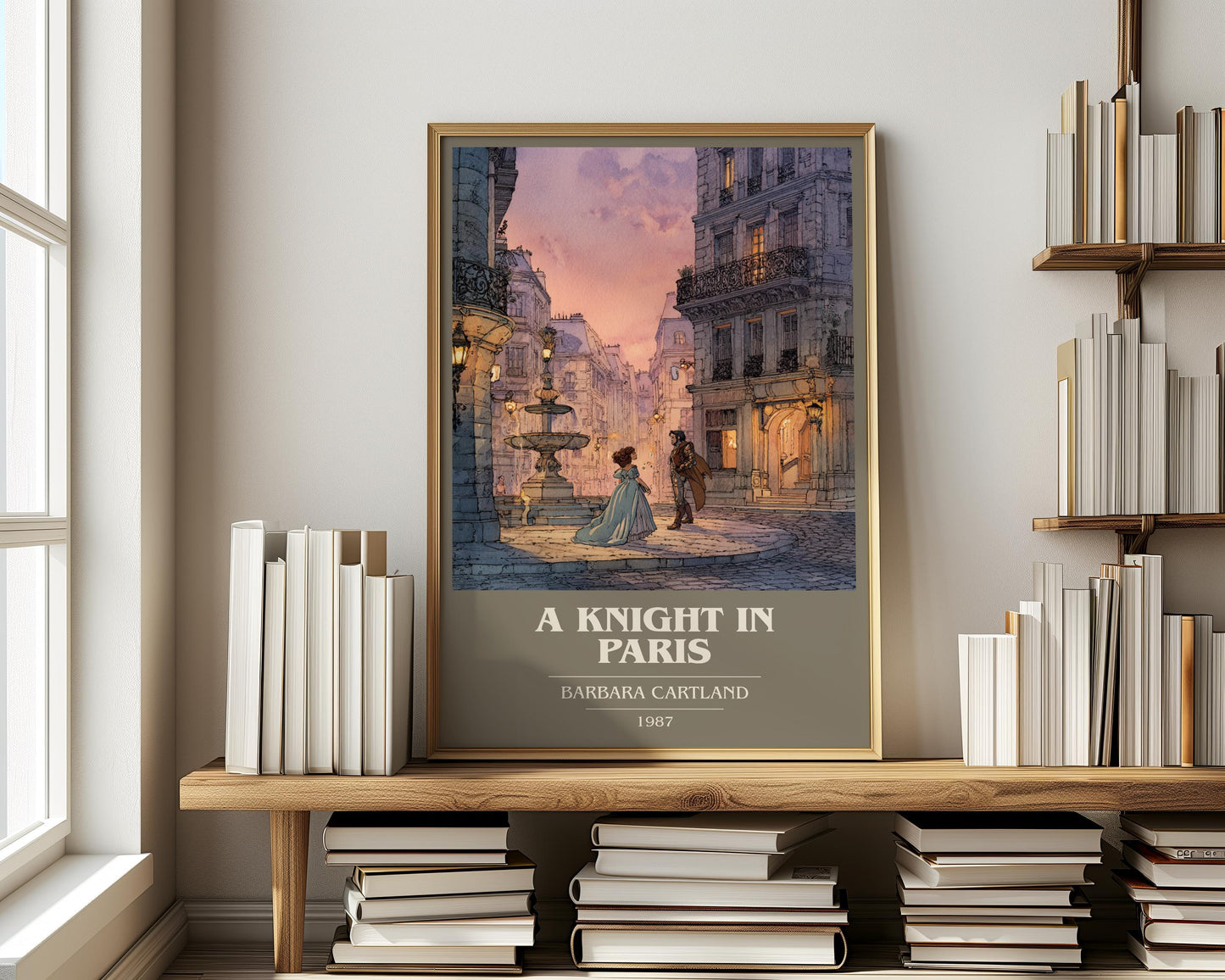 A Knight In Paris by Barbara Cartland | Book Poster | Literary Art Gift For Book Lover | Novel Inspired Wall Art | Free Delivery