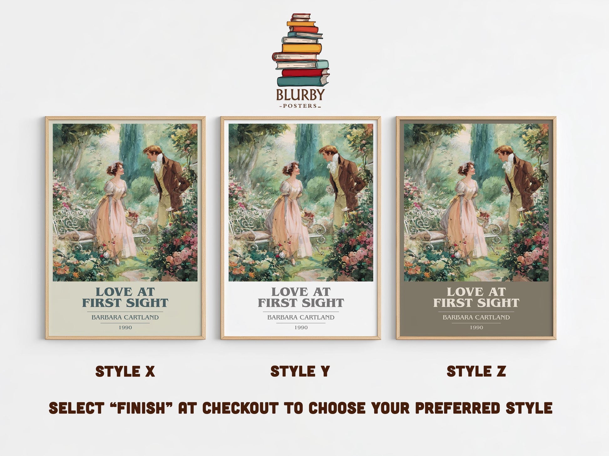 Love At First Sight by Barbara Cartland | Book Poster | Literary Art Gift For Book Lover | Novel Inspired Wall Art | Free Delivery