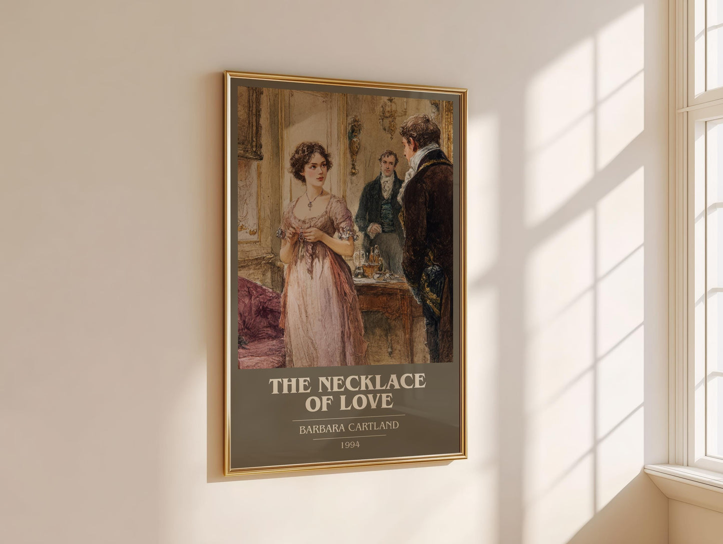 The Necklace Of Love by Barbara Cartland | Book Poster | Literary Art Gift For Book Lover | Novel Inspired Wall Art | Free Delivery