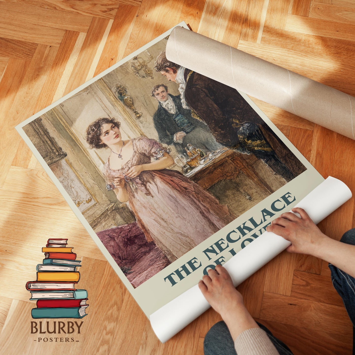 The Necklace Of Love by Barbara Cartland | Book Poster | Literary Art Gift For Book Lover | Novel Inspired Wall Art | Free Delivery