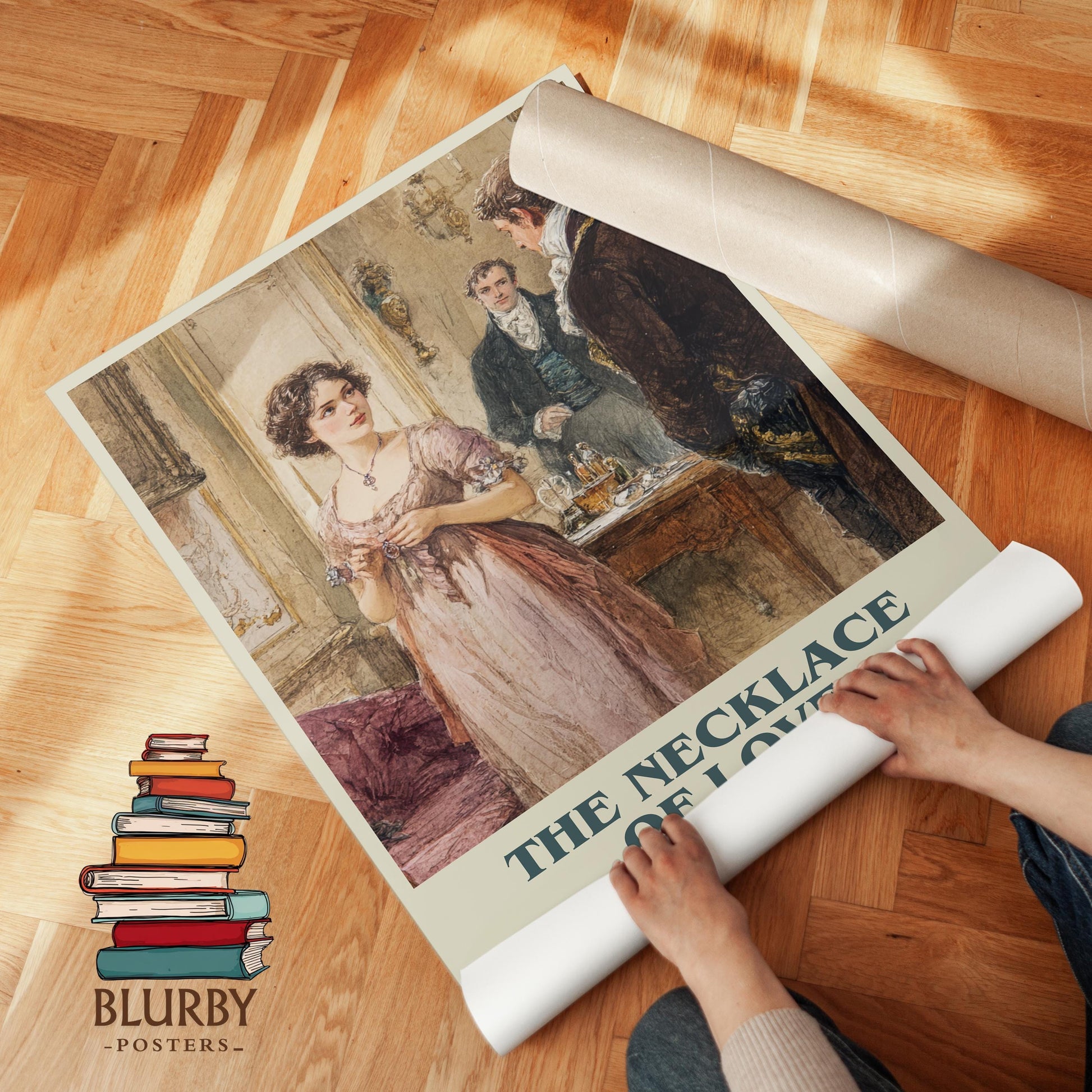 The Necklace Of Love by Barbara Cartland | Book Poster | Literary Art Gift For Book Lover | Novel Inspired Wall Art | Free Delivery