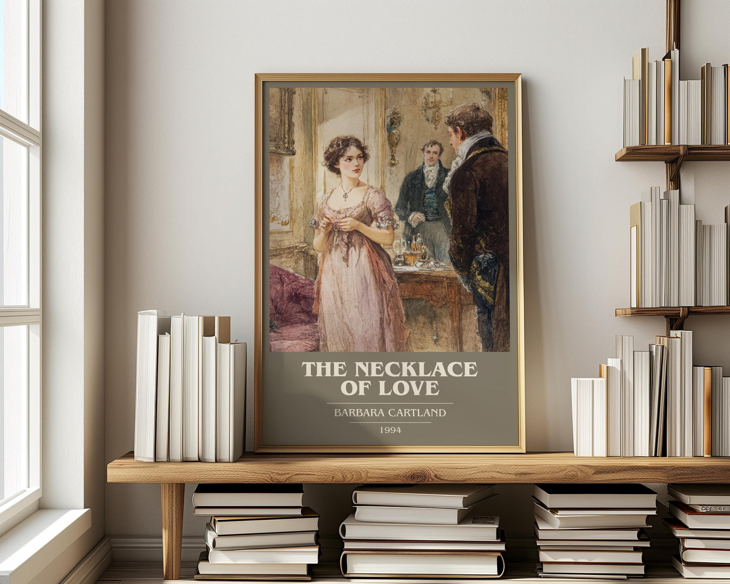 The Necklace Of Love by Barbara Cartland | Book Poster | Literary Art Gift For Book Lover | Novel Inspired Wall Art | Free Delivery