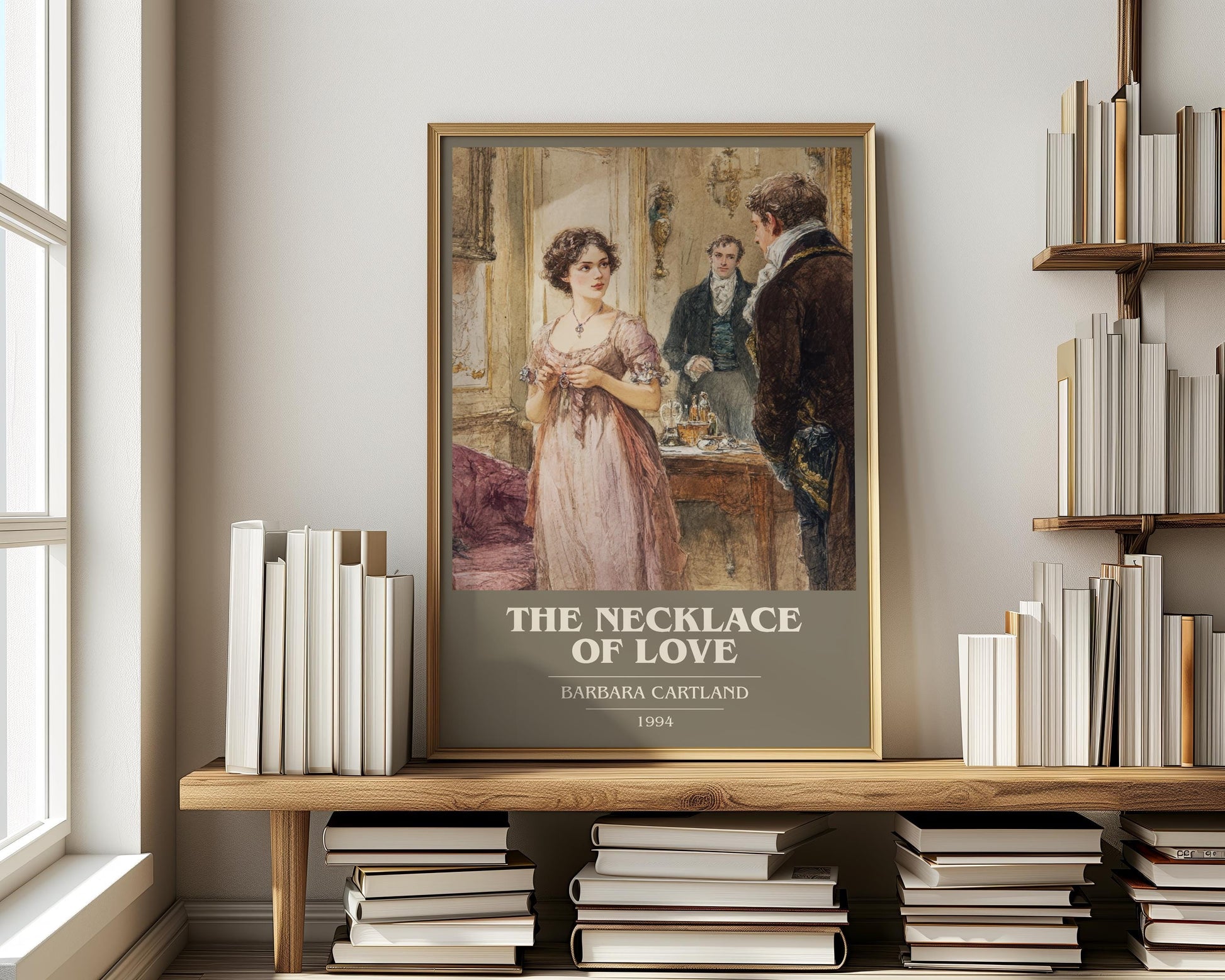 The Necklace Of Love by Barbara Cartland | Book Poster | Literary Art Gift For Book Lover | Novel Inspired Wall Art | Free Delivery