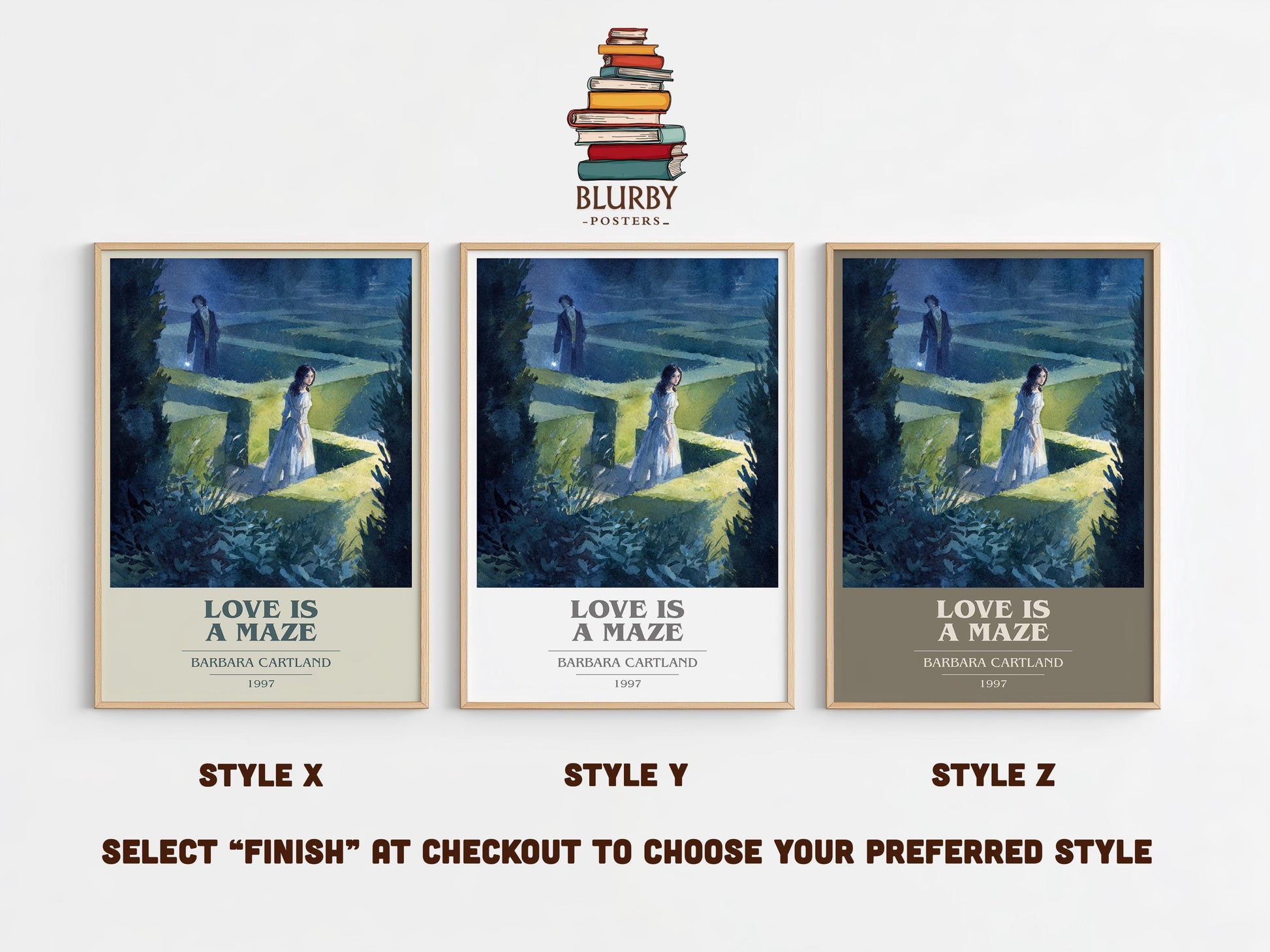 Love Is A Maze by Barbara Cartland | Book Poster | Literary Art Gift For Book Lover | Novel Inspired Wall Art | Free Delivery