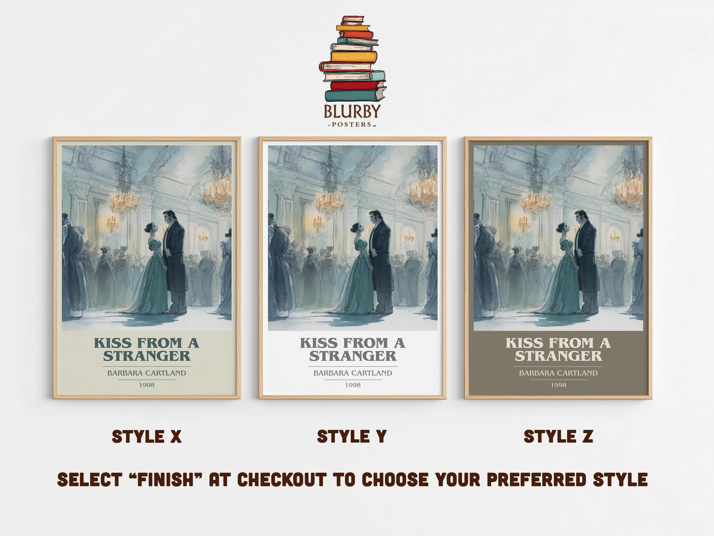 Kiss From A Stranger by Barbara Cartland | Book Poster | Literary Art Gift For Book Lover | Novel Inspired Wall Art | Free Delivery