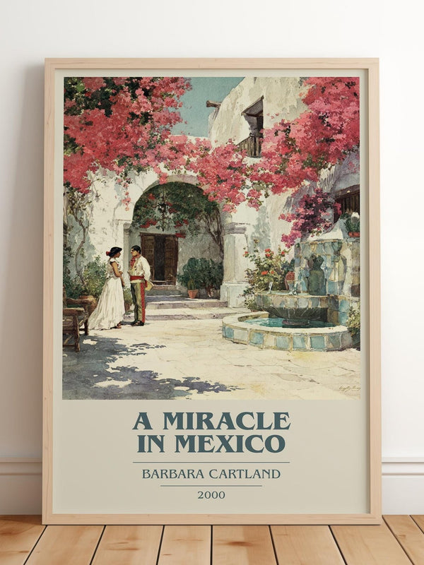 A Miracle in Mexico book cover print in frame leaning in hallway – childrens wall art
