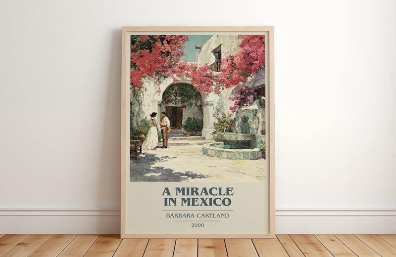 A Miracle in Mexico book cover print in frame leaning in hallway – childrens wall art