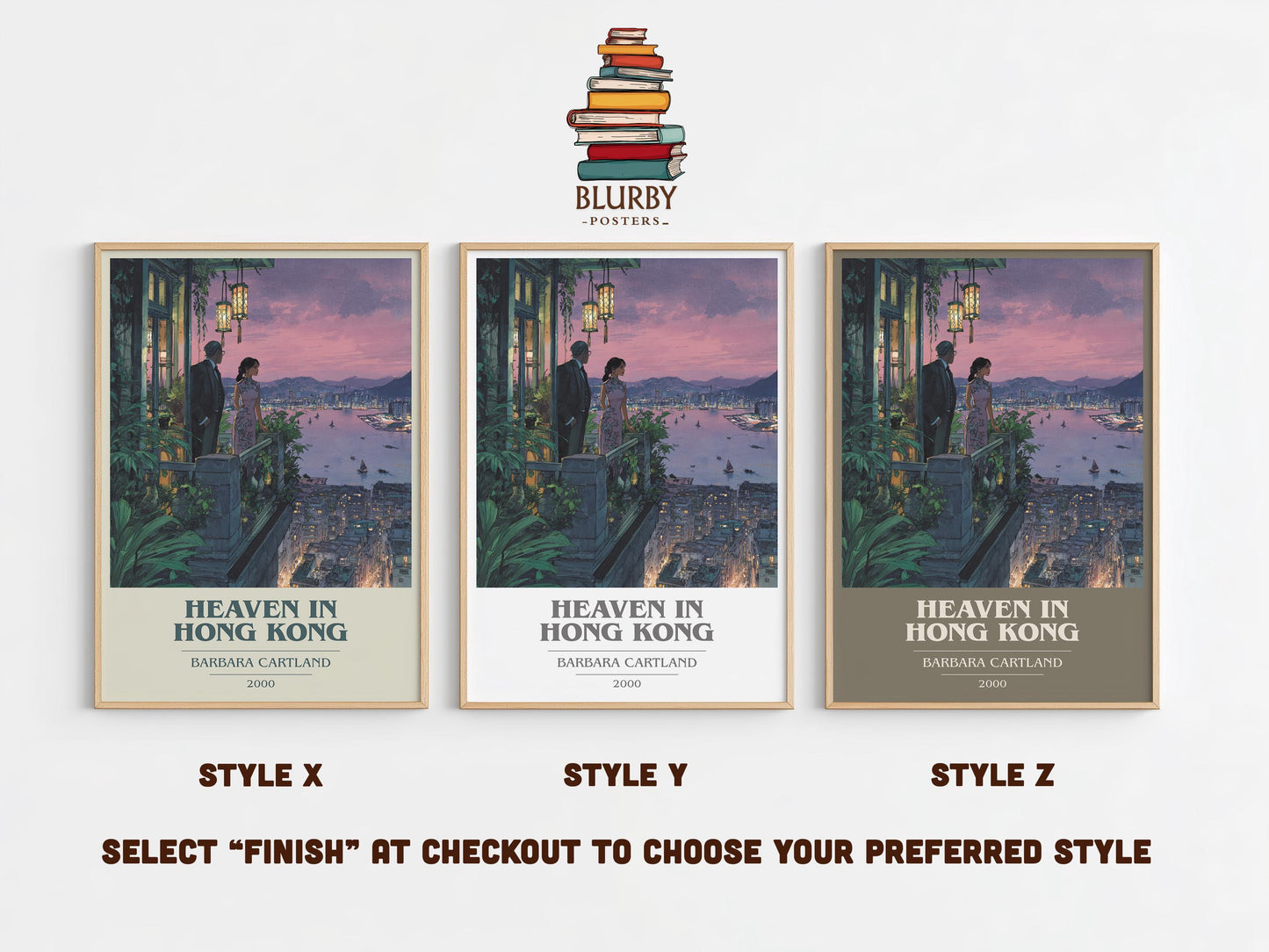 Heaven In Hong Kong by Barbara Cartland | Book Poster | Literary Art Gift For Book Lover | Novel Inspired Wall Art | Free Delivery