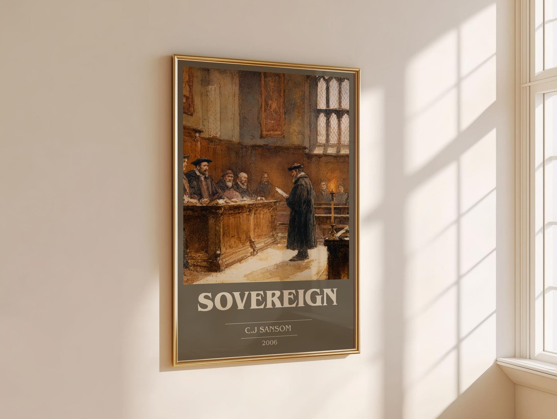 Sovereign book cover book poster framed on wall – historical fiction wall art