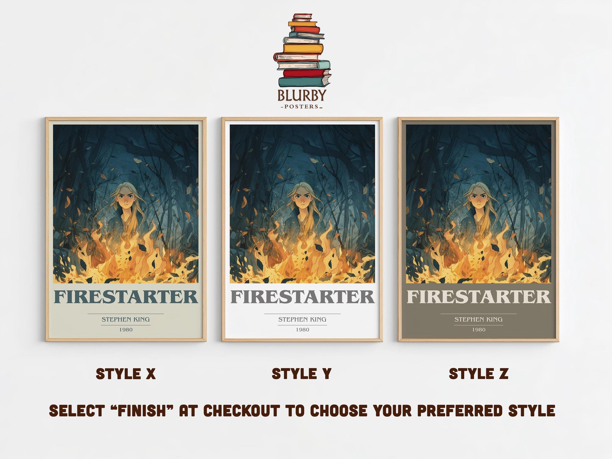 Firestarter by Stephen King | Book Poster | Literary Art Gift For Book Lover | Novel Inspired Wall Art | Free Delivery