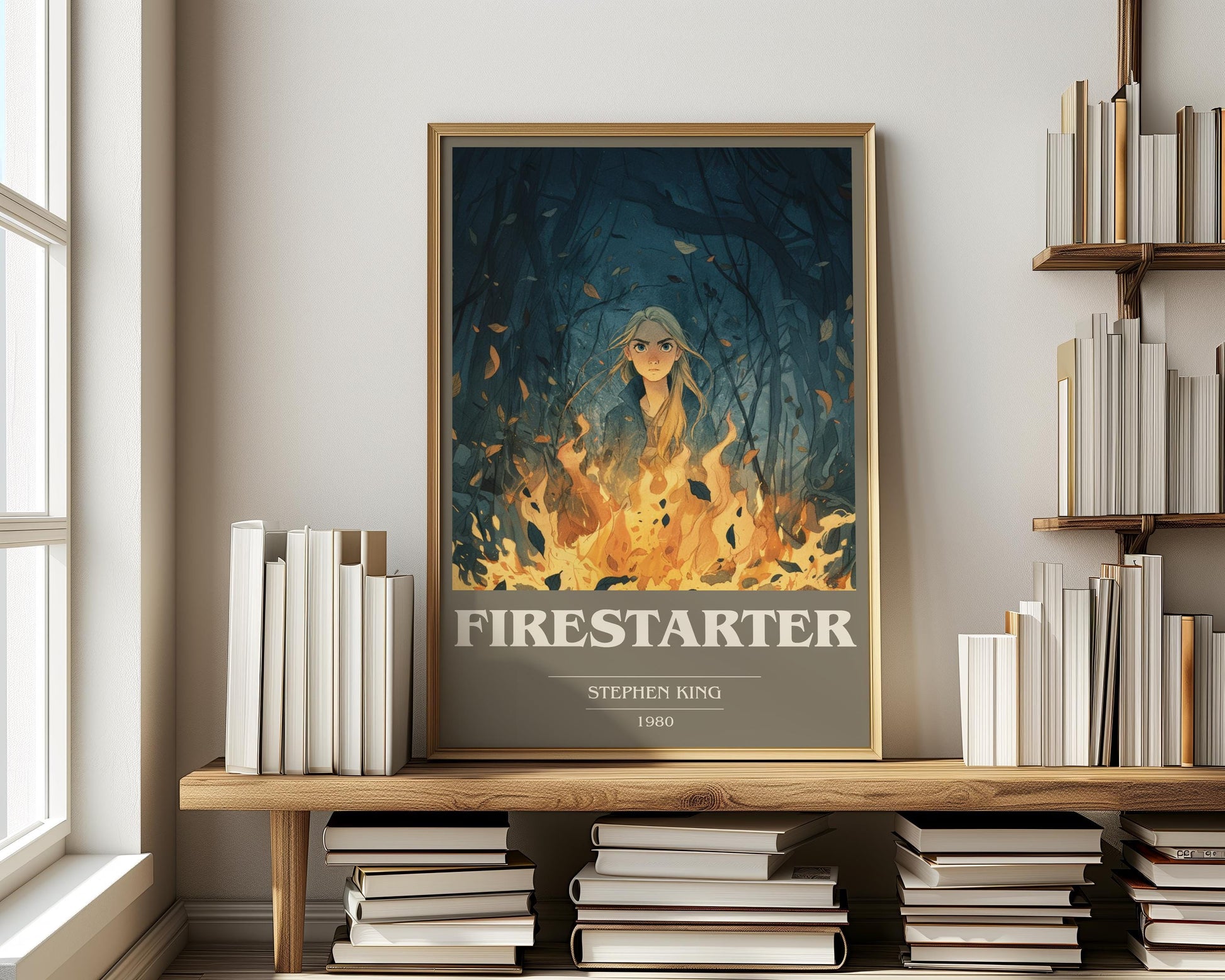 Firestarter by Stephen King | Book Poster | Literary Art Gift For Book Lover | Novel Inspired Wall Art | Free Delivery