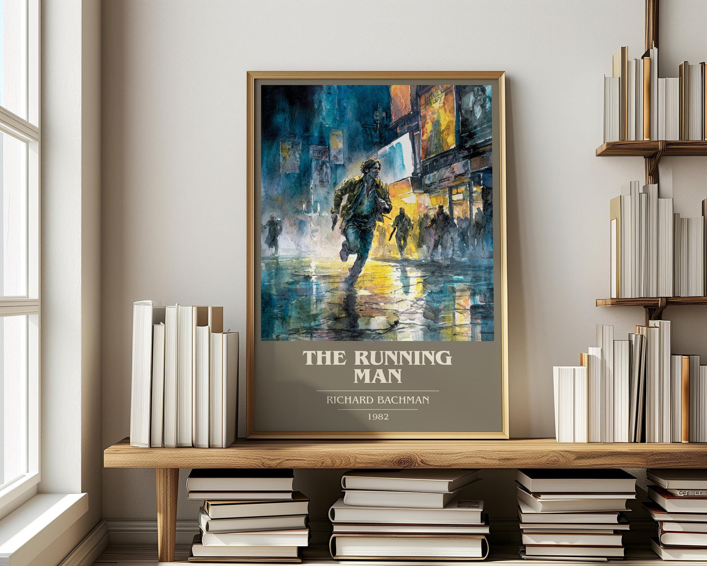 The Running Man by Richard Bachman | Book Poster | Literary Art Gift For Book Lover | Novel Inspired Wall Art | Free Delivery
