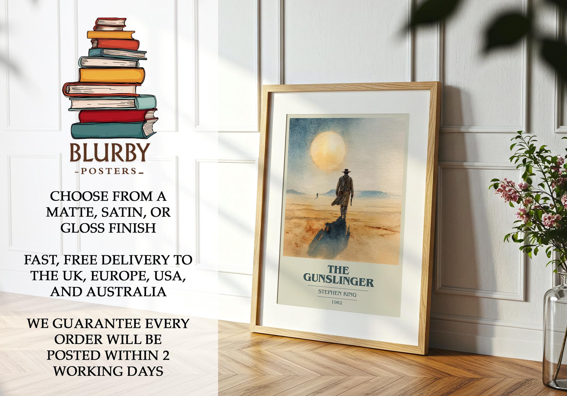 The Gunslinger by Stephen King | Book Poster | Literary Art Gift For Book Lover | Novel Inspired Wall Art | Free Delivery