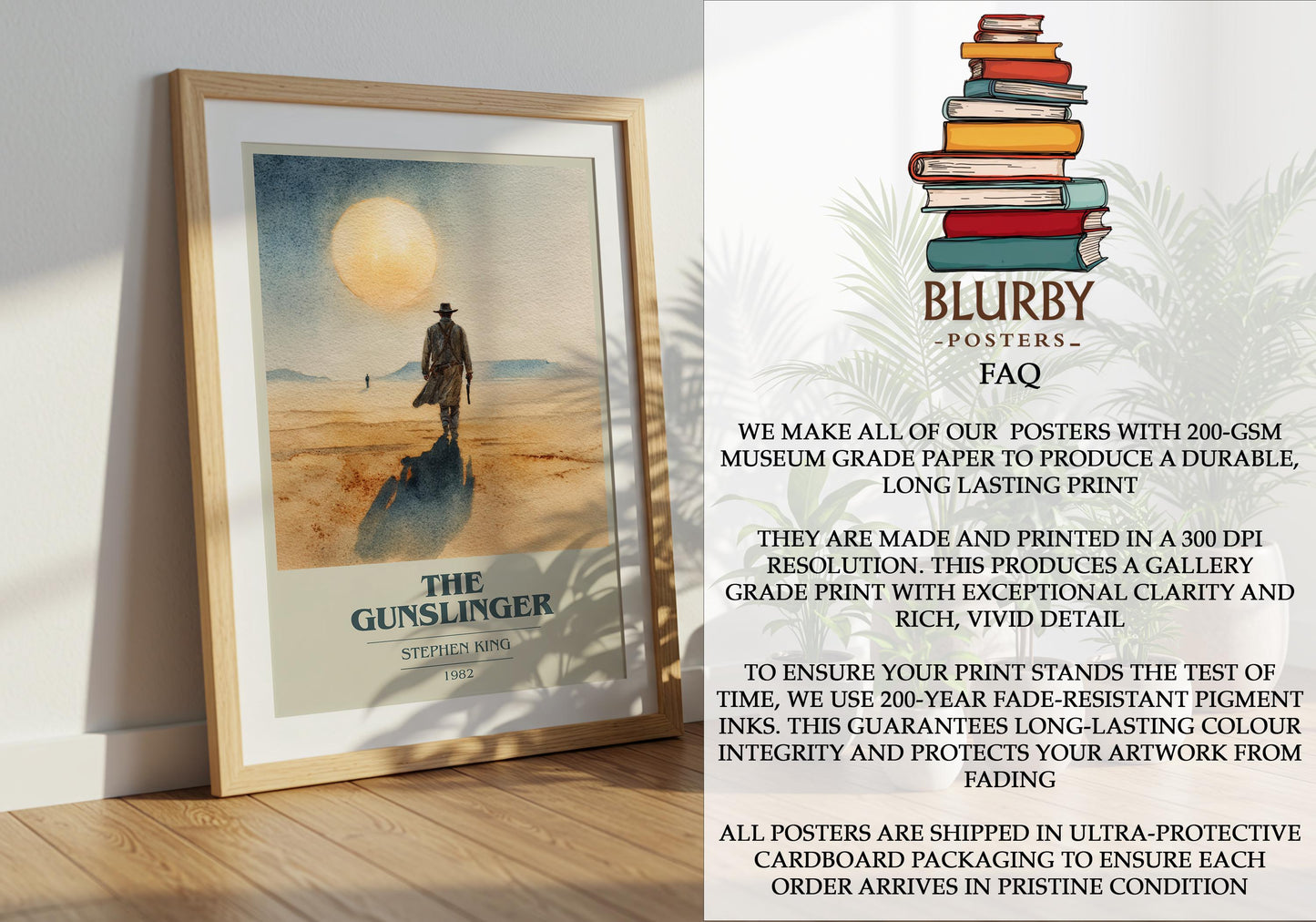 The Gunslinger by Stephen King | Book Poster | Literary Art Gift For Book Lover | Novel Inspired Wall Art | Free Delivery