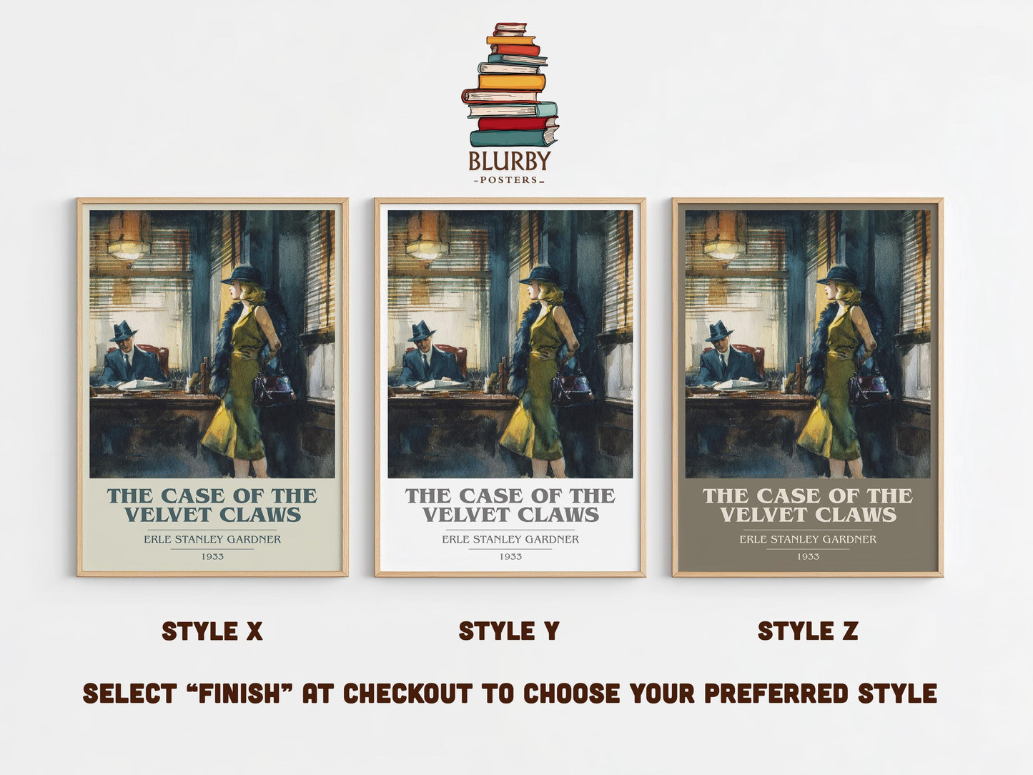 The Case Of The Velvet Claws by Erle Stanley Gardner | Book Poster | Literary Art Gift For Book Lover | Novel Inspired Wall Art