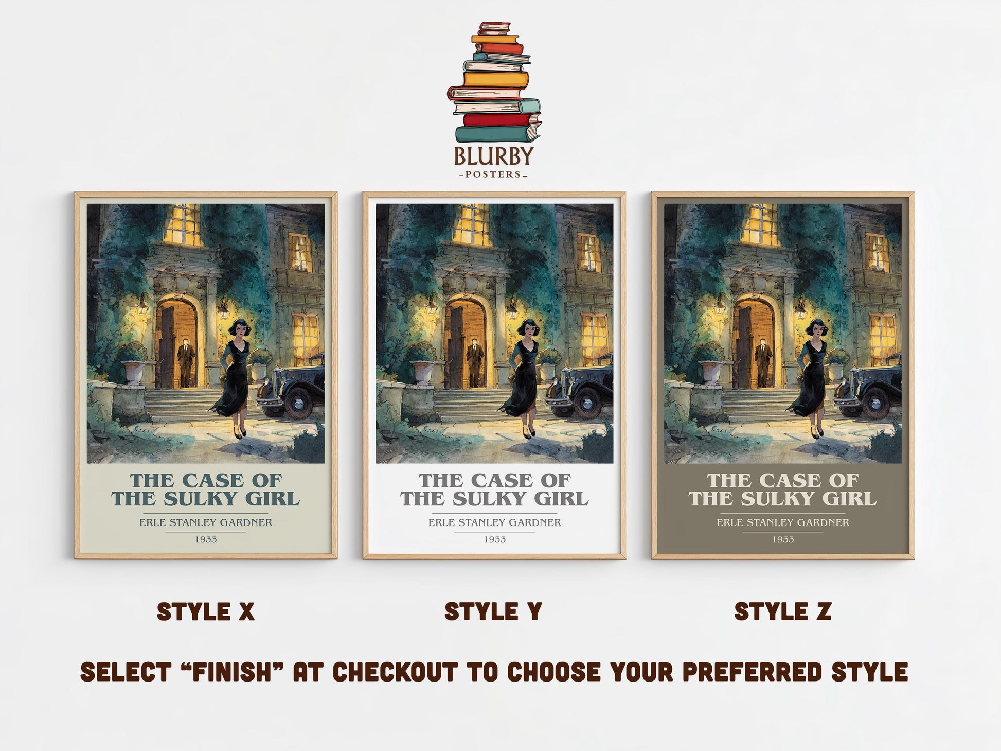 The Case Of The Sulky Girl by Erle Stanley Gardner | Book Poster | Literary Art Gift For Book Lover | Novel Inspired Wall Art