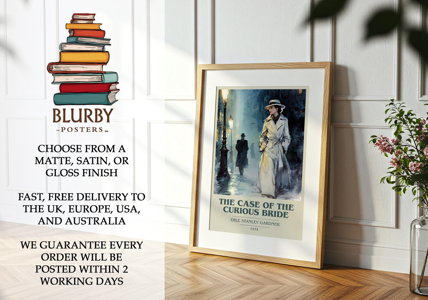 The Case Of The Curious Bride by Erle Stanley Gardner | Book Poster | Literary Art Gift For Book Lover | Novel Inspired Wall Art