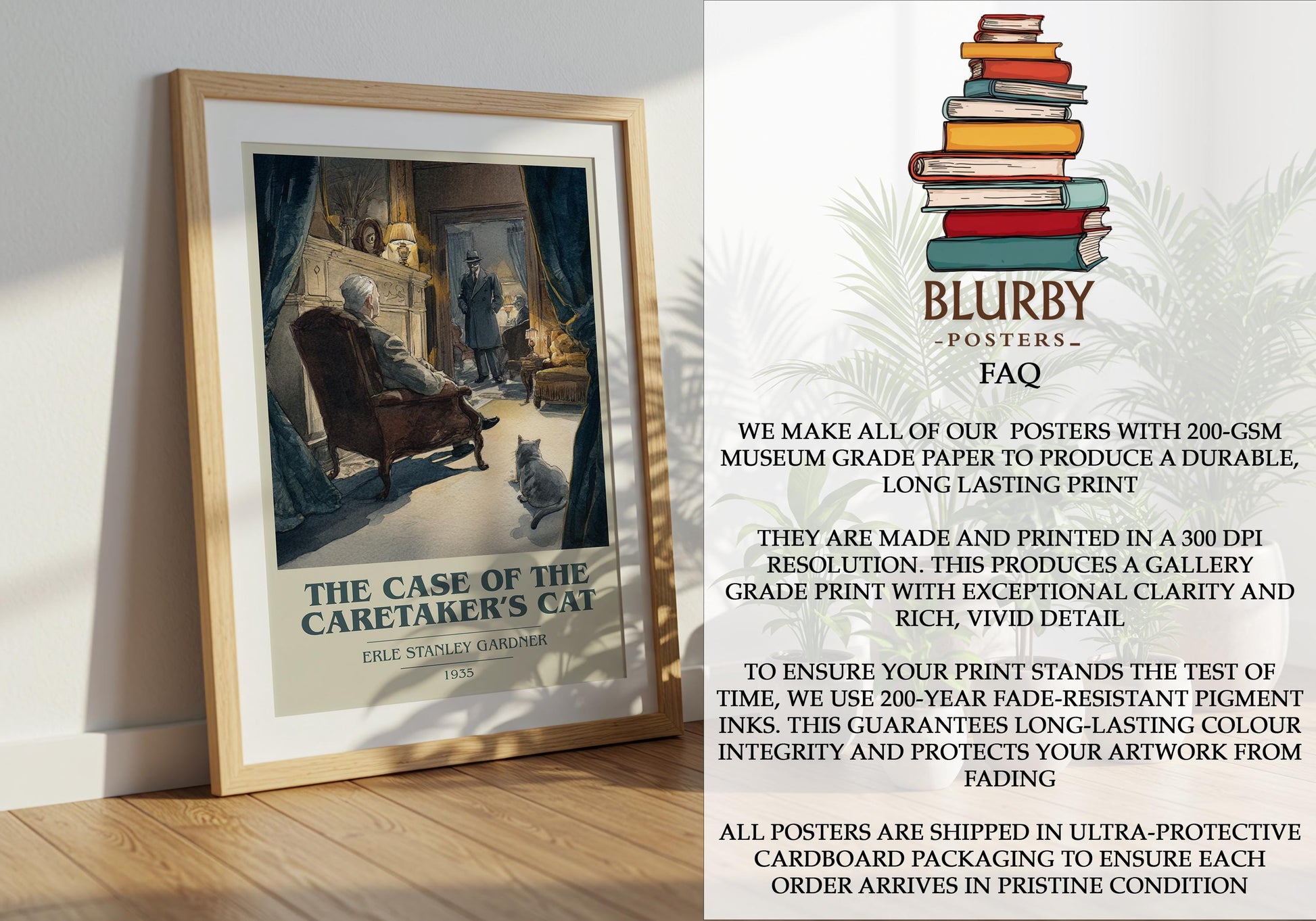 The Case Of The Caretaker's Cat by Erle Stanley Gardner | Book Poster | Literary Art Gift For Book Lover | Novel Inspired Wall Art